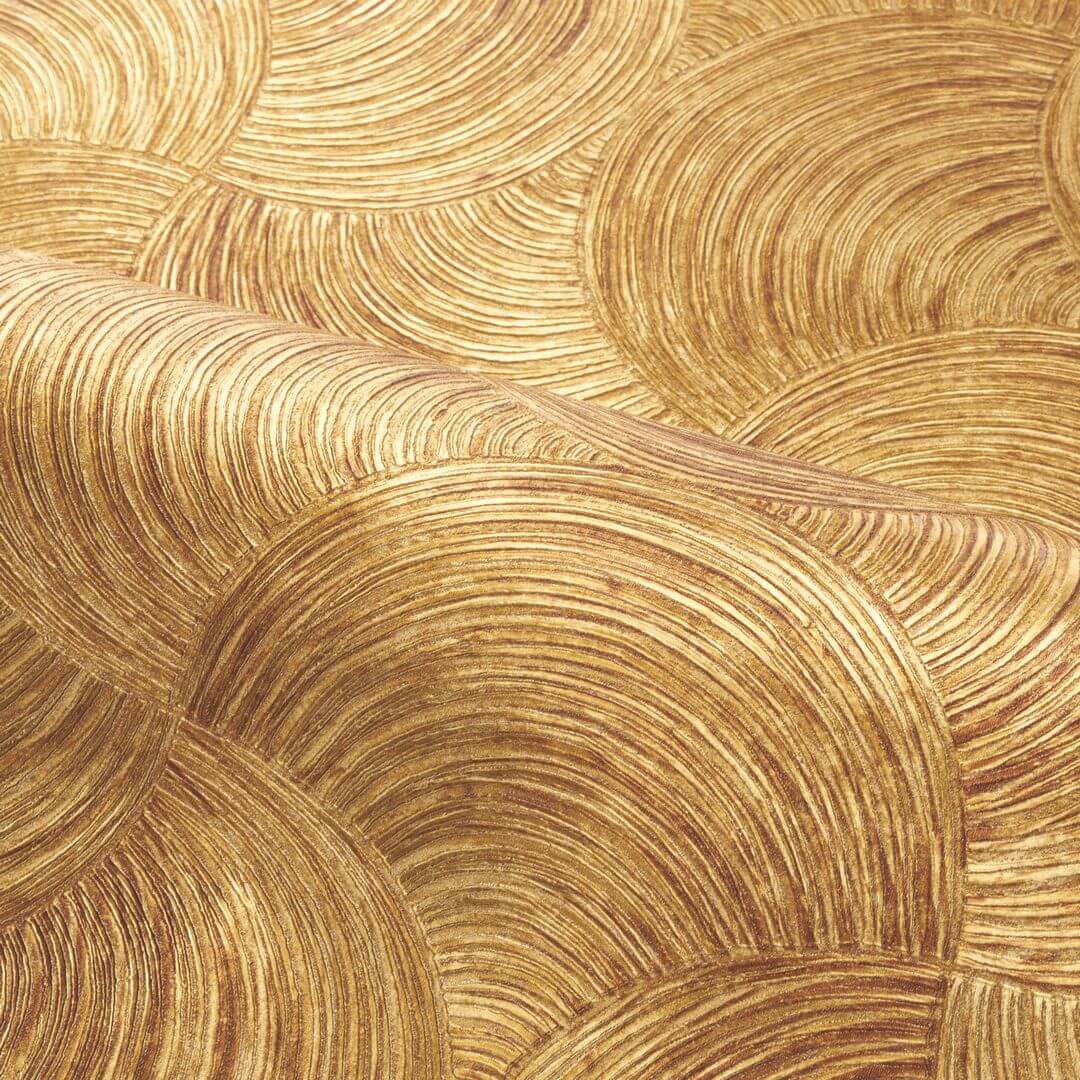 Štruktúrovaná metalická tapeta s abstraktným vzorom APHELIE - OR medená zlato