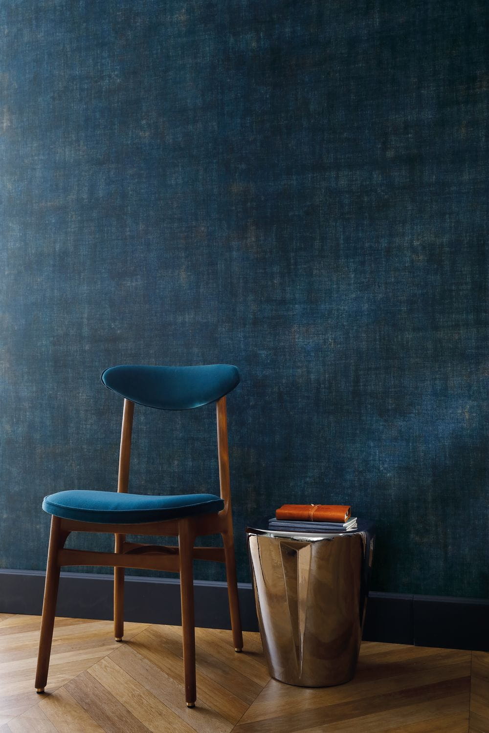 Tapeta imitujúca plátno ISIS - SVETLO ZELENÁ modrá so žltou