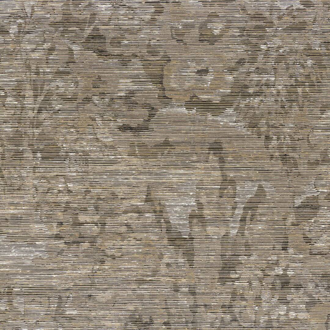 Structural textile wallpaper with a leafy plant pattern VERDURE - TAUPE brown-gray