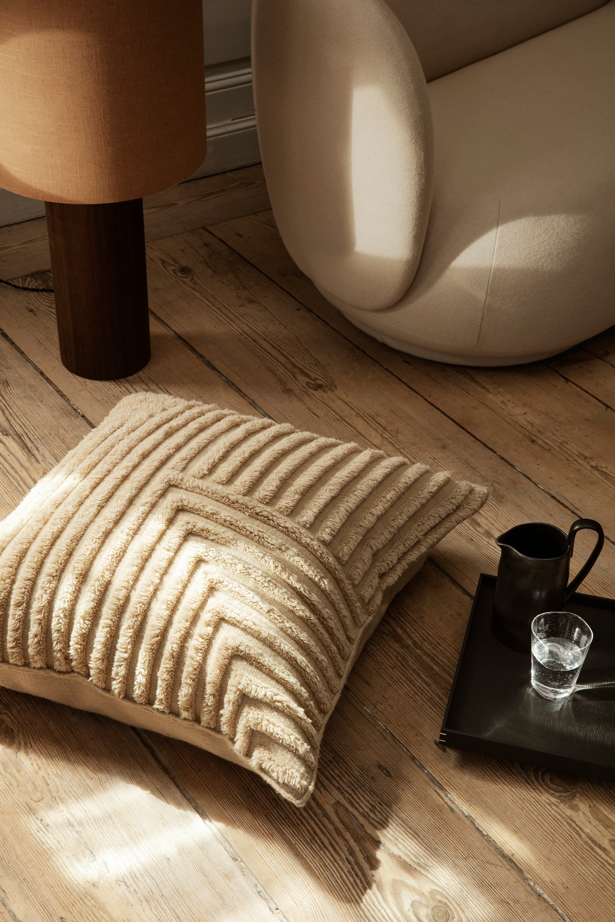 CREASE WOOL decorative pillow sand