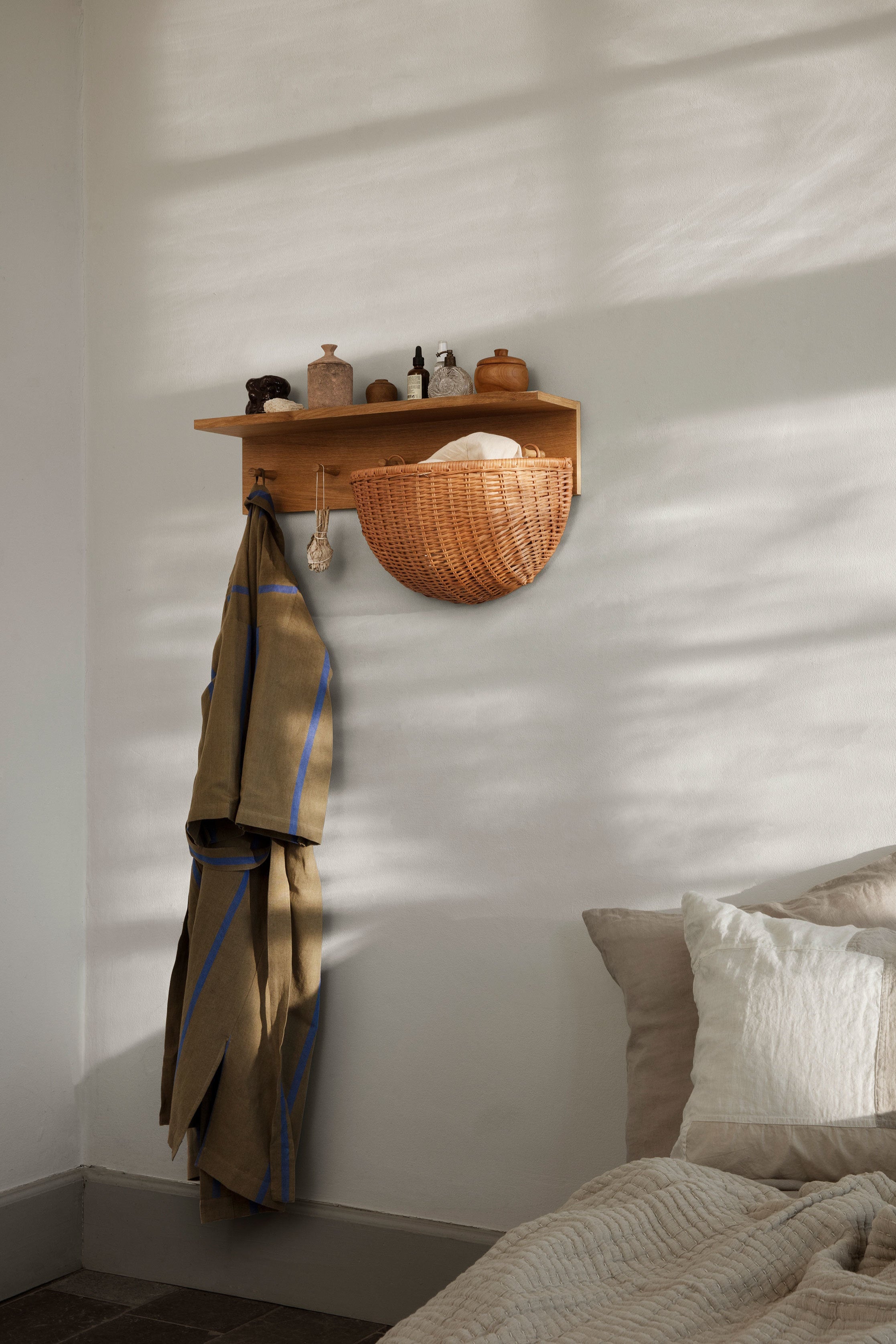 Braided Wall Pockets Hanging Basket Set woven rattan