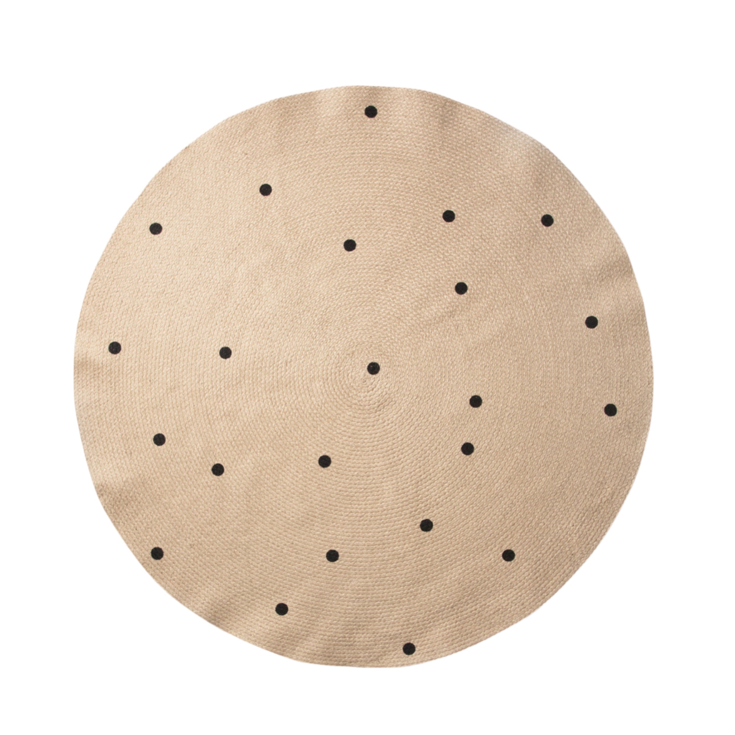 Jute rug with BLACK DOTS