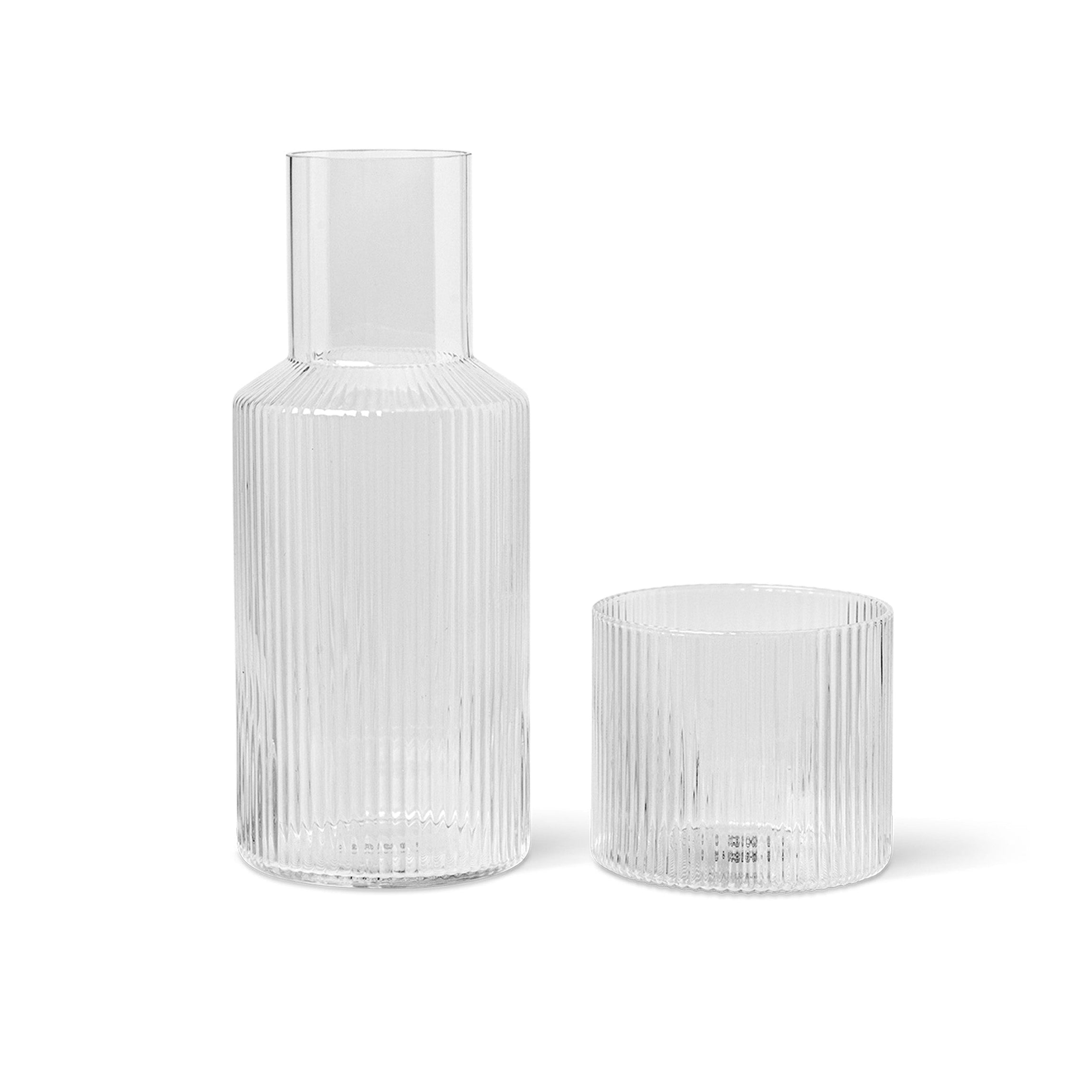 Sada karafy a pohára RIPPLE ručne fúkané sklo