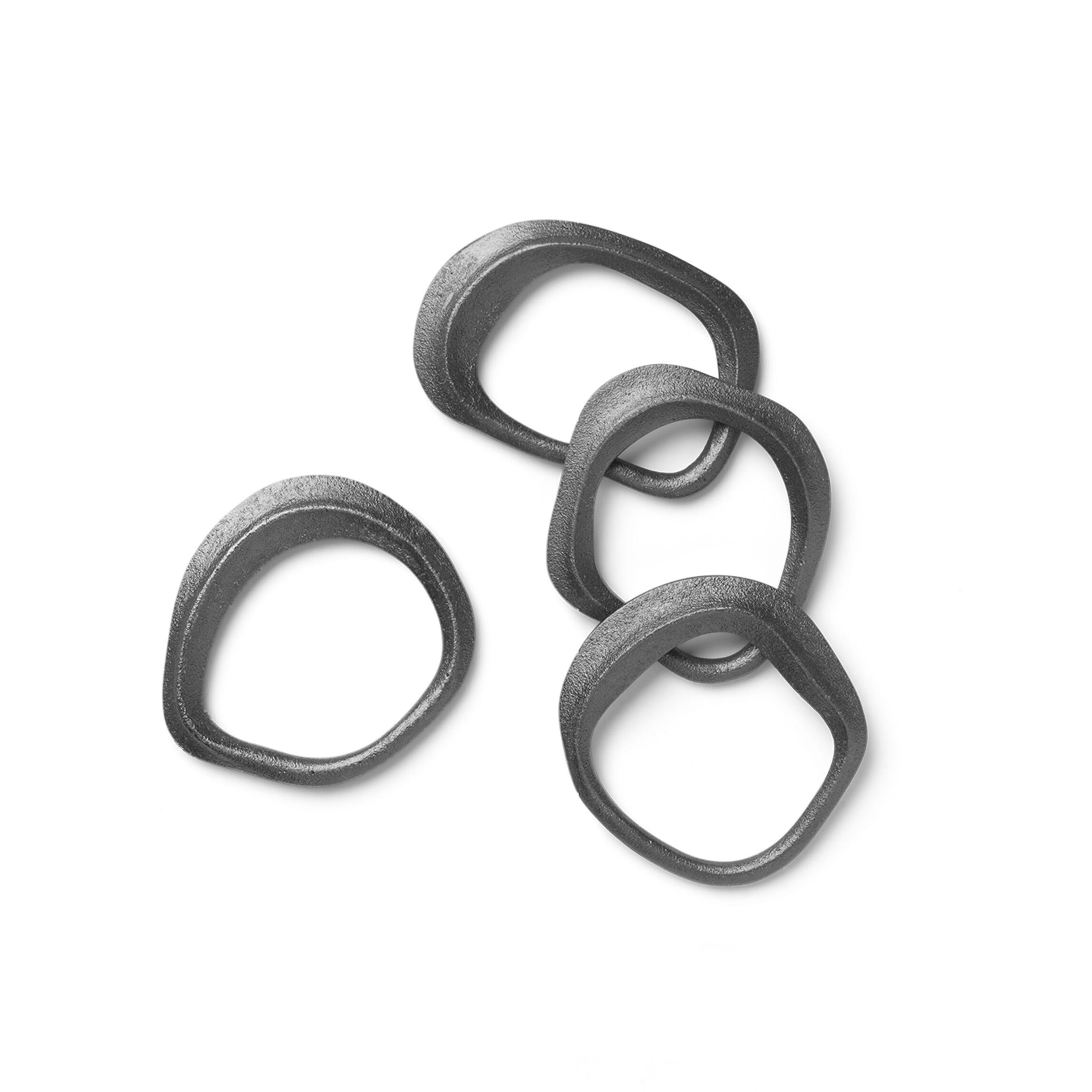 Súprava prsteňov na servítky FLOW čierny mosadz