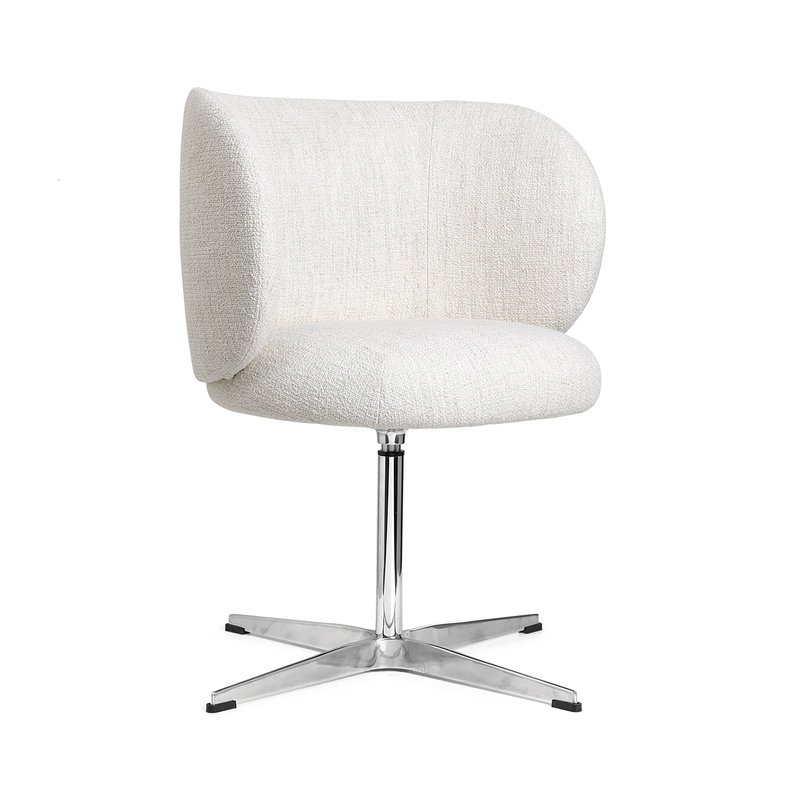 Rotary chair with Rico Bouclé armrests broken white