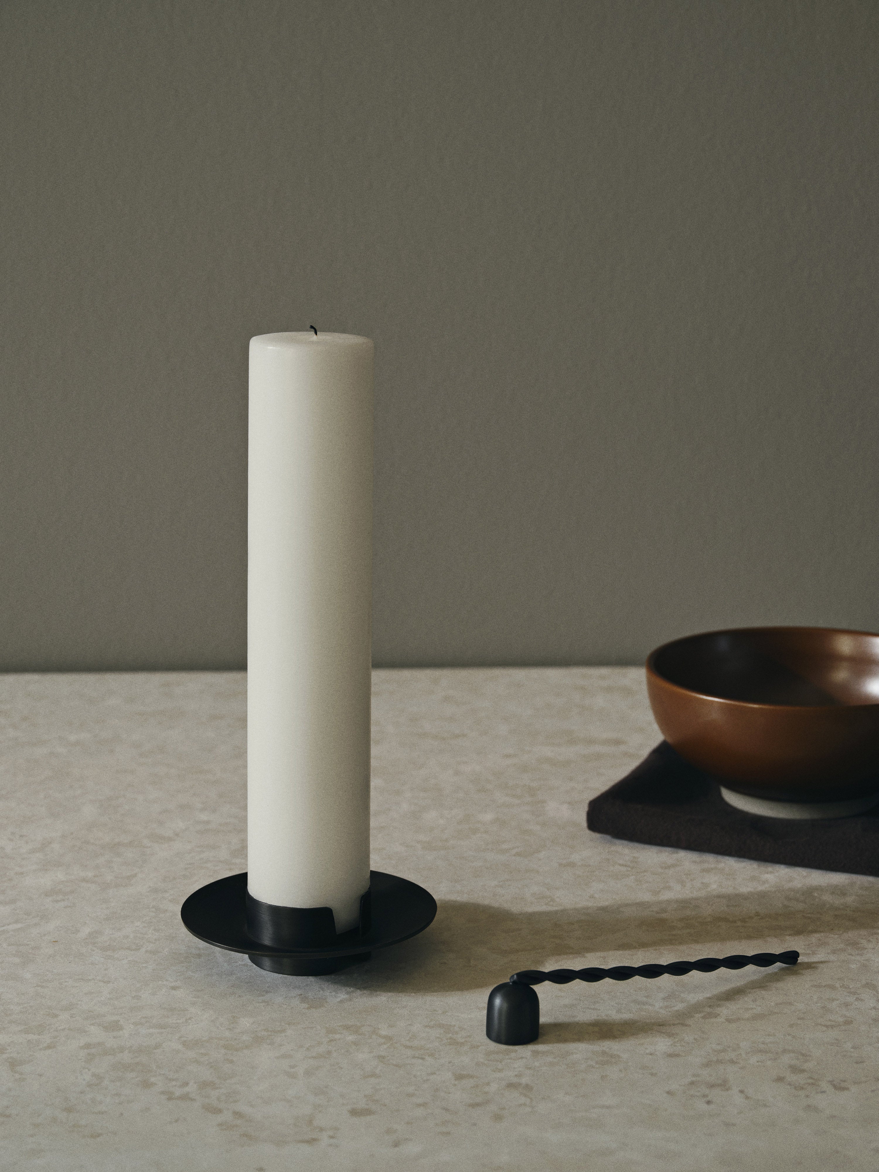 BLOCK Candle Holder Black Brass