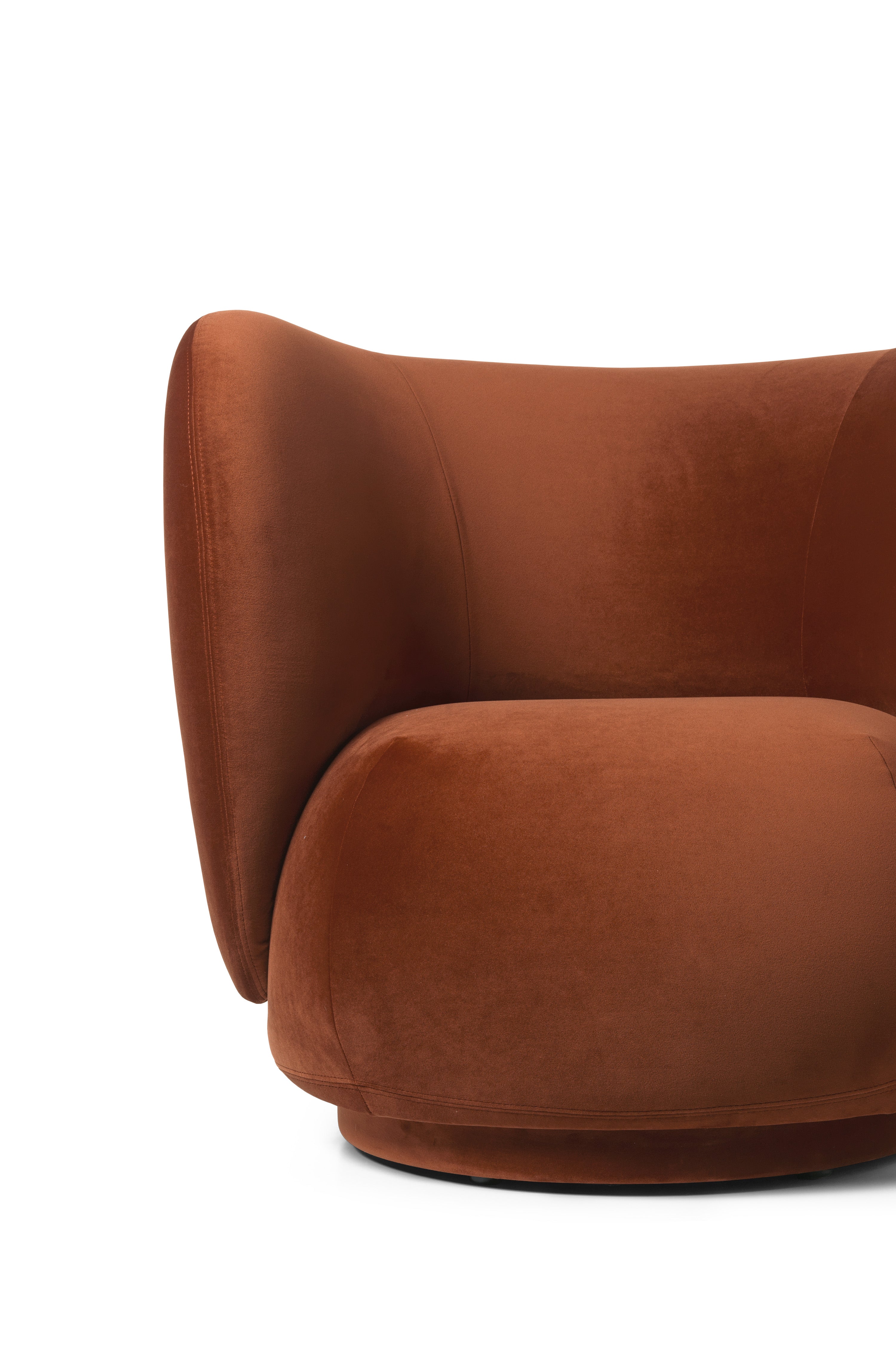 RICO LOUNGE Armchair Rich Velvet rust