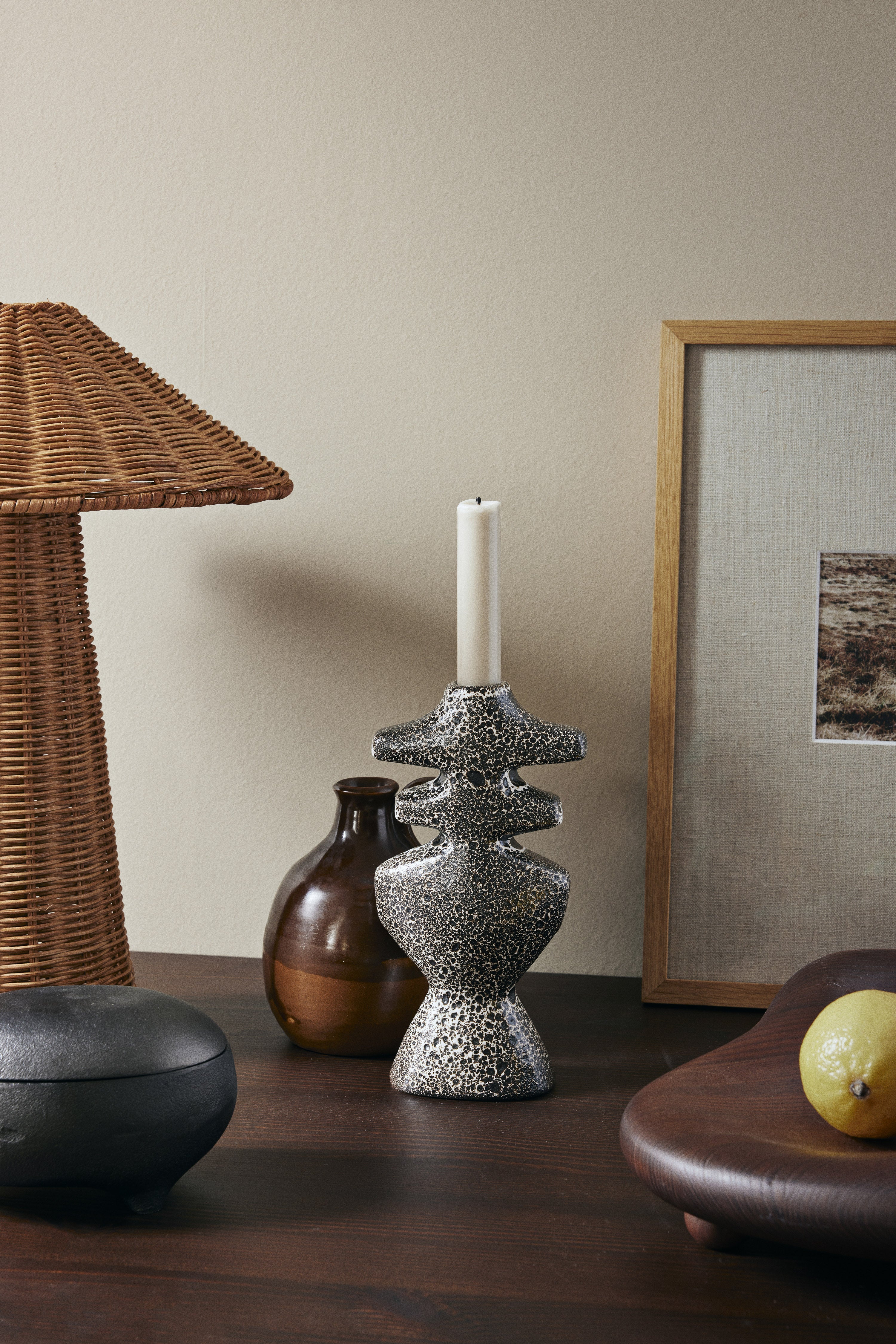 Súprava sviečok PURE hnedá s béžovou