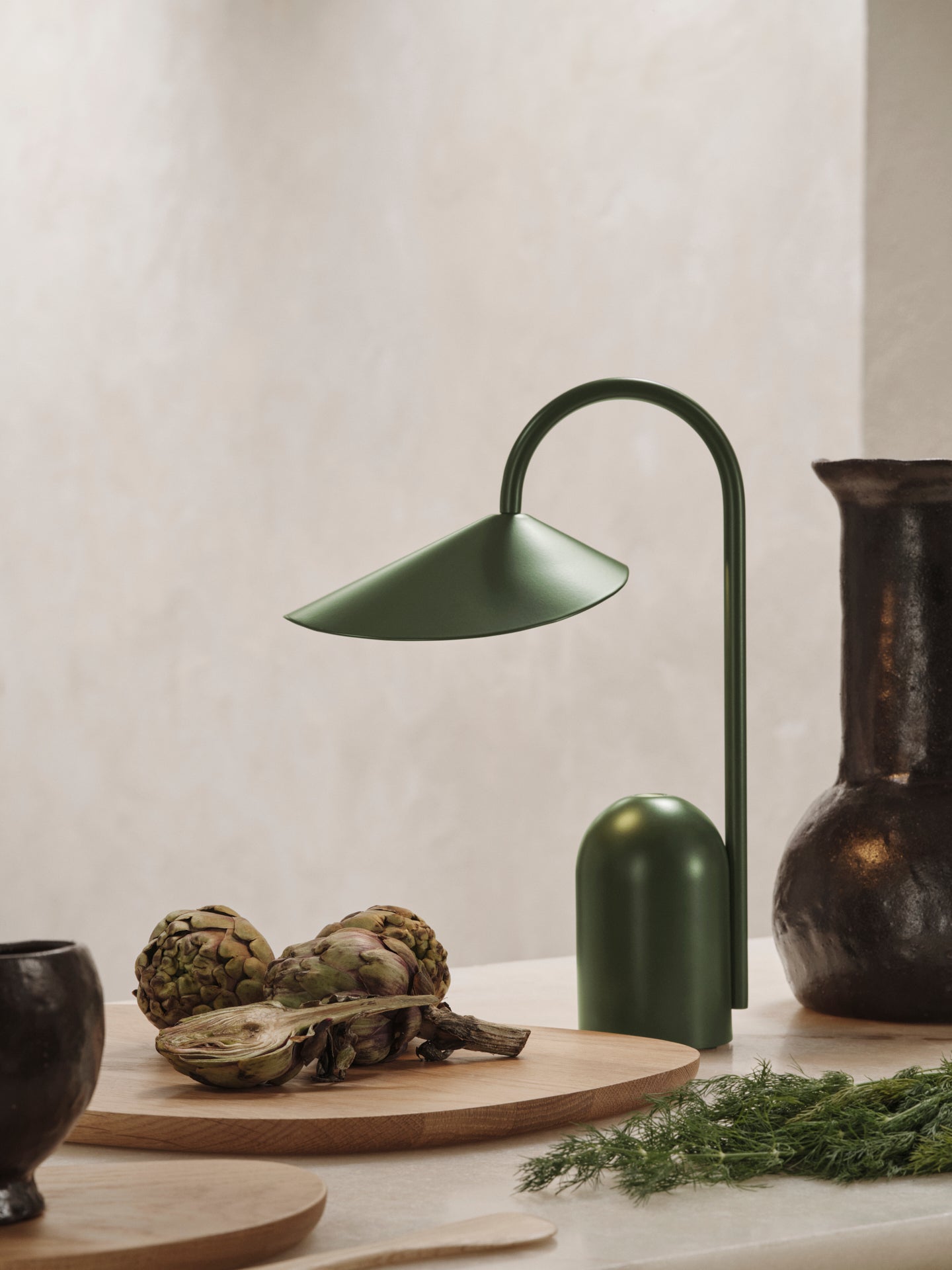 Prenosná lampa ARUM olivová