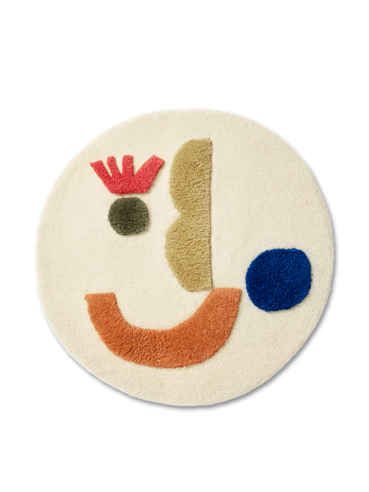 Beige round children's rug PANTO