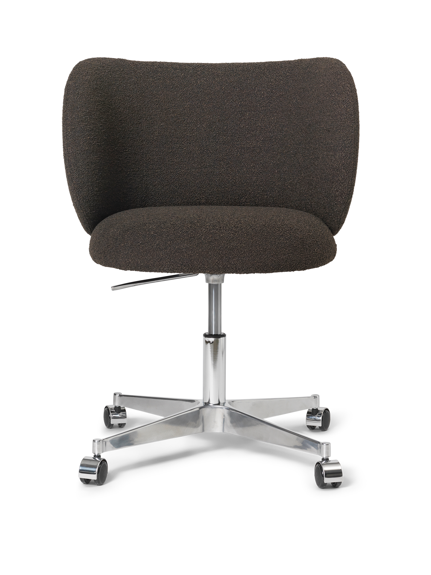 Office chair with Rico Soft Bouclri dark brown armrests