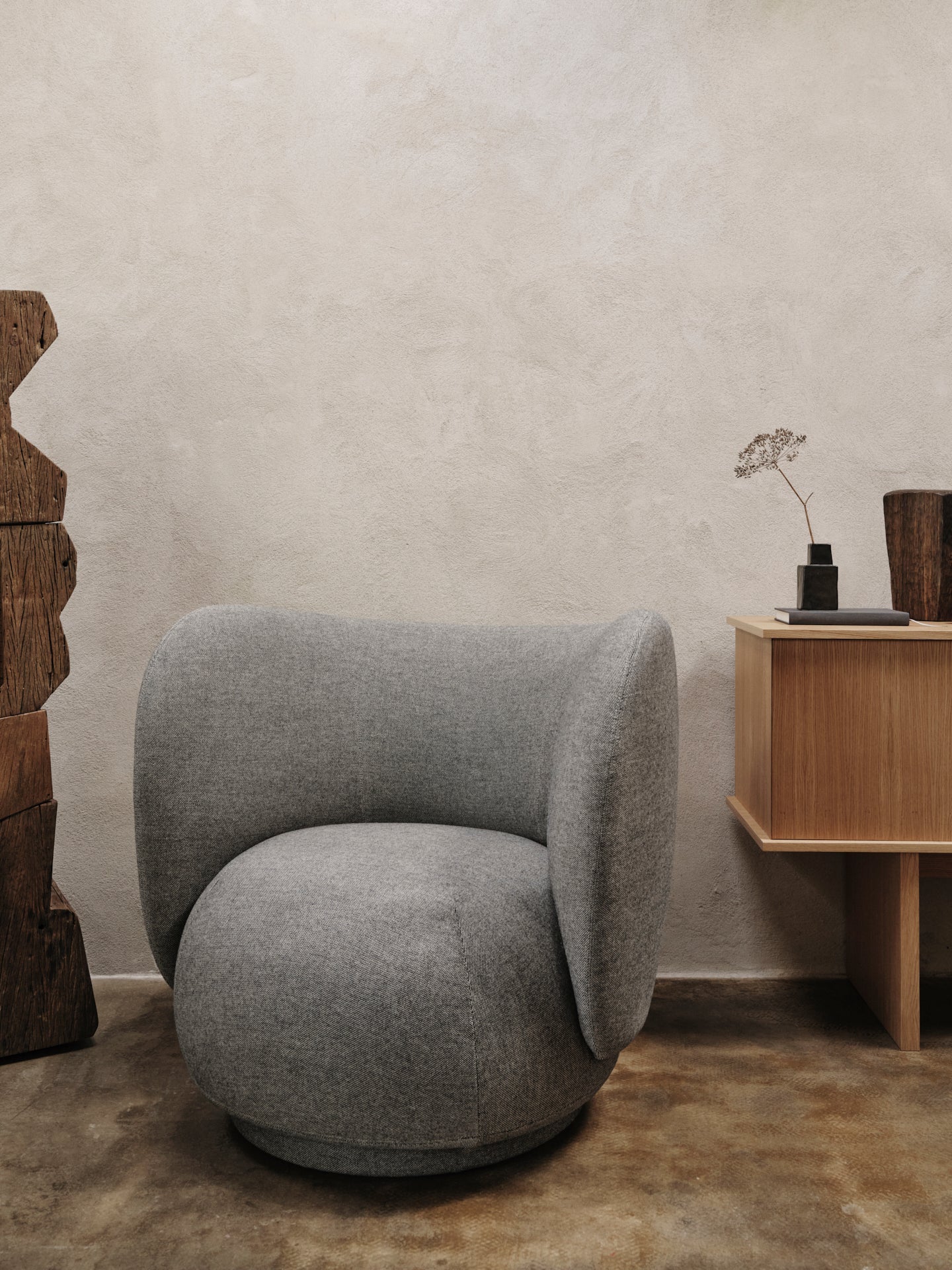RICO LOUNGE Swivel Armchair Main Line Flax Gray