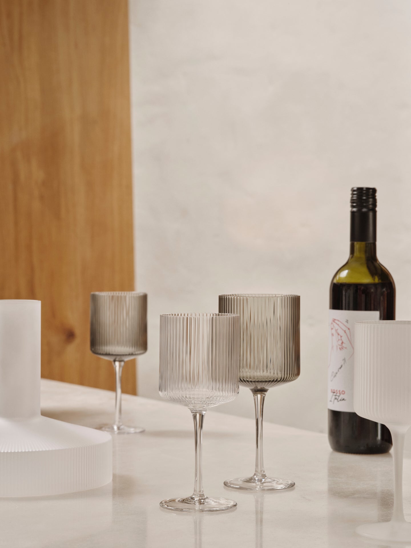 Ripple Glass White Wine Glass Set