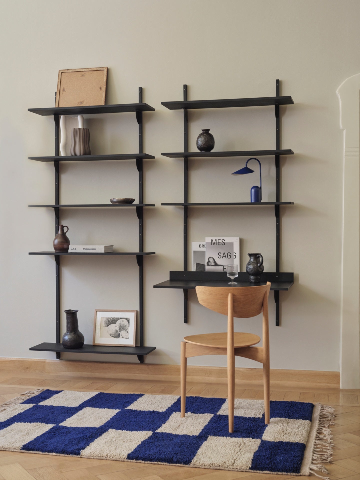 SECTOR WIDE shelf black ash veneer