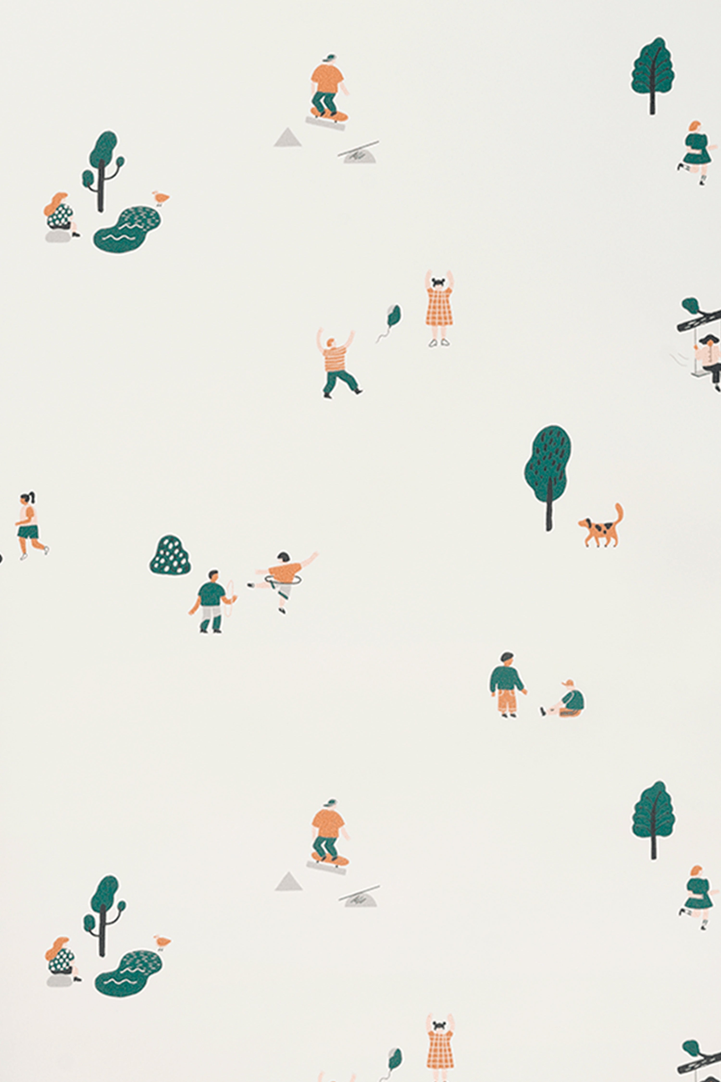 THE PARK wallpaper in broken white