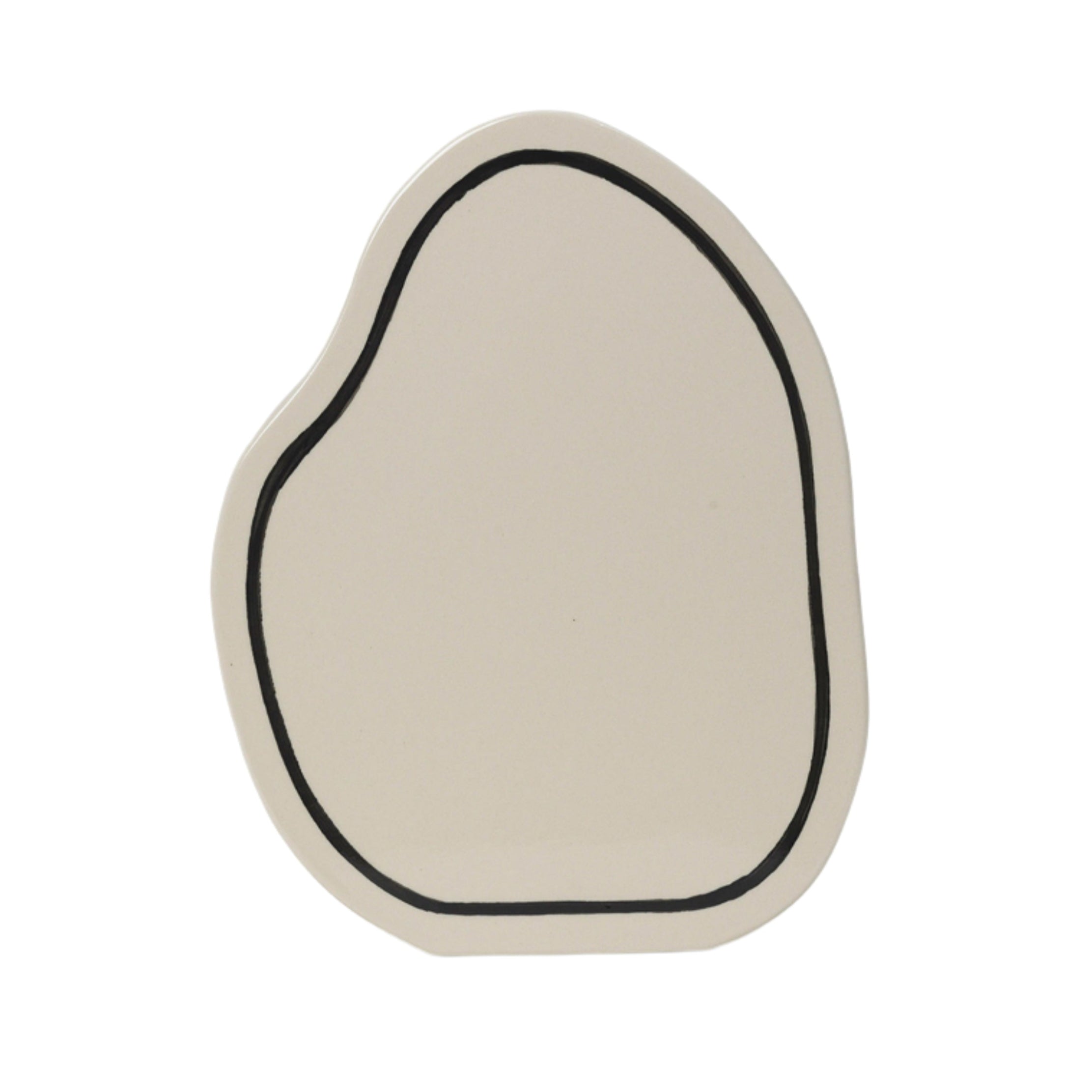 PASTE VASE ROUNDED vase in broken white with a black pattern