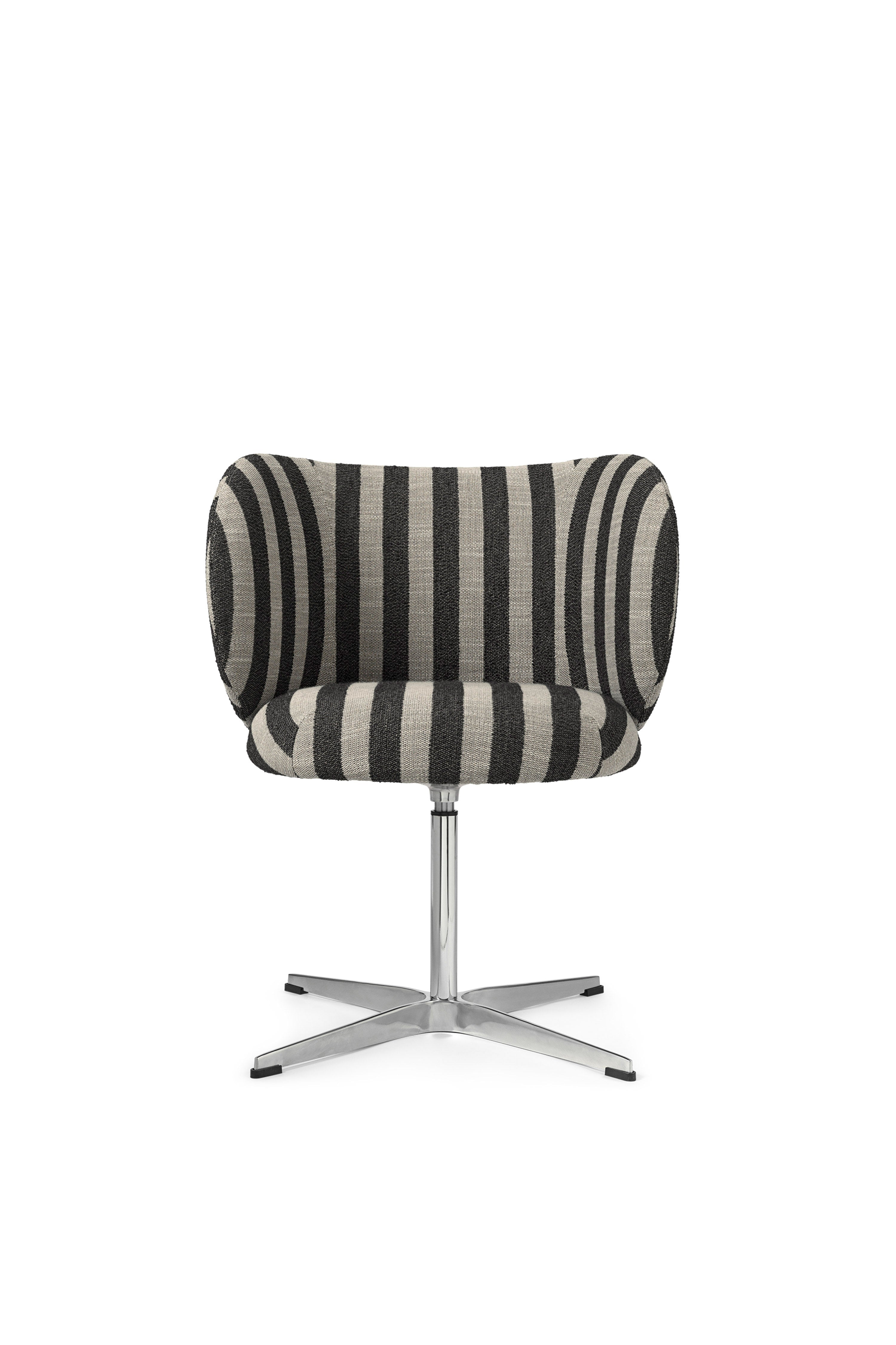 RICO Louisiana Black Swivel Chair with Armrests in Sand