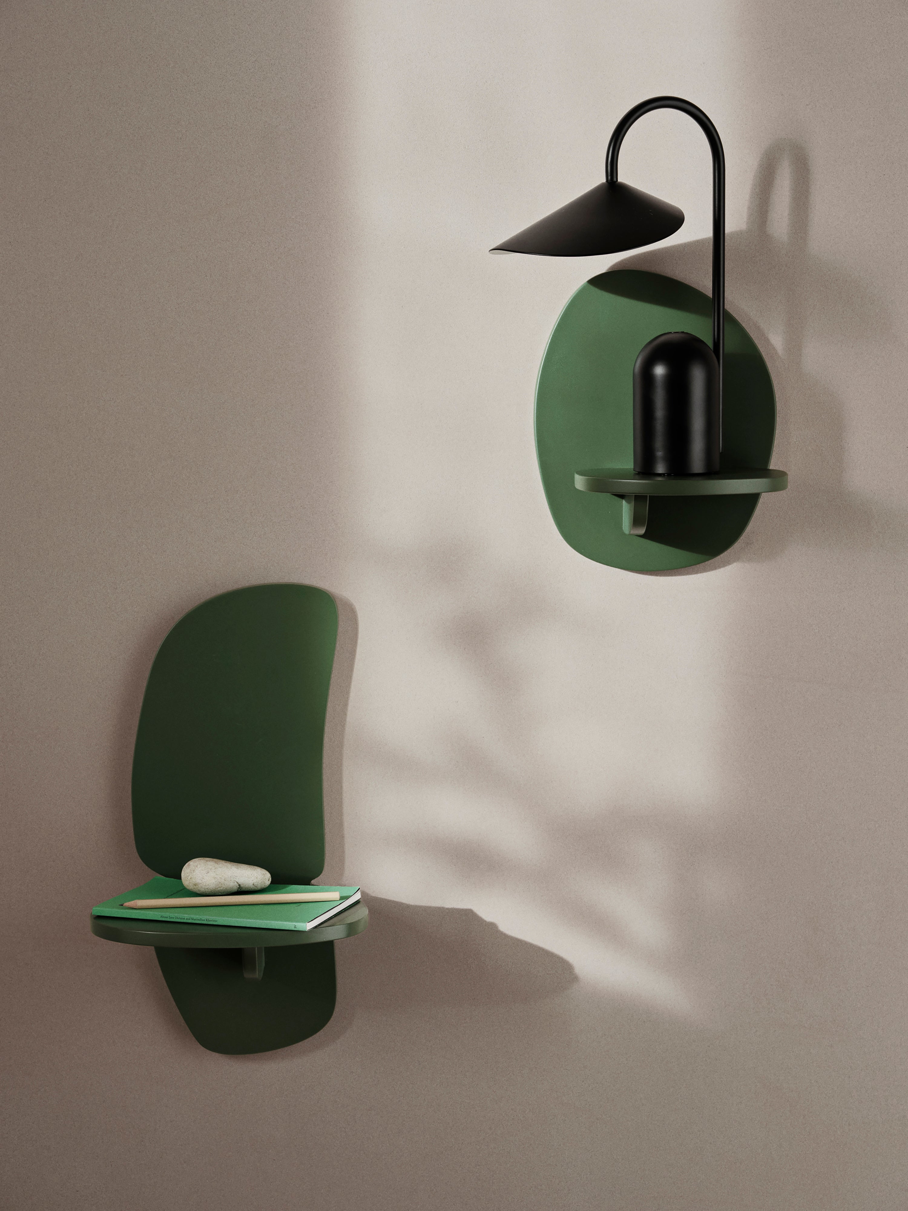 Hanging shelf PILU dark green