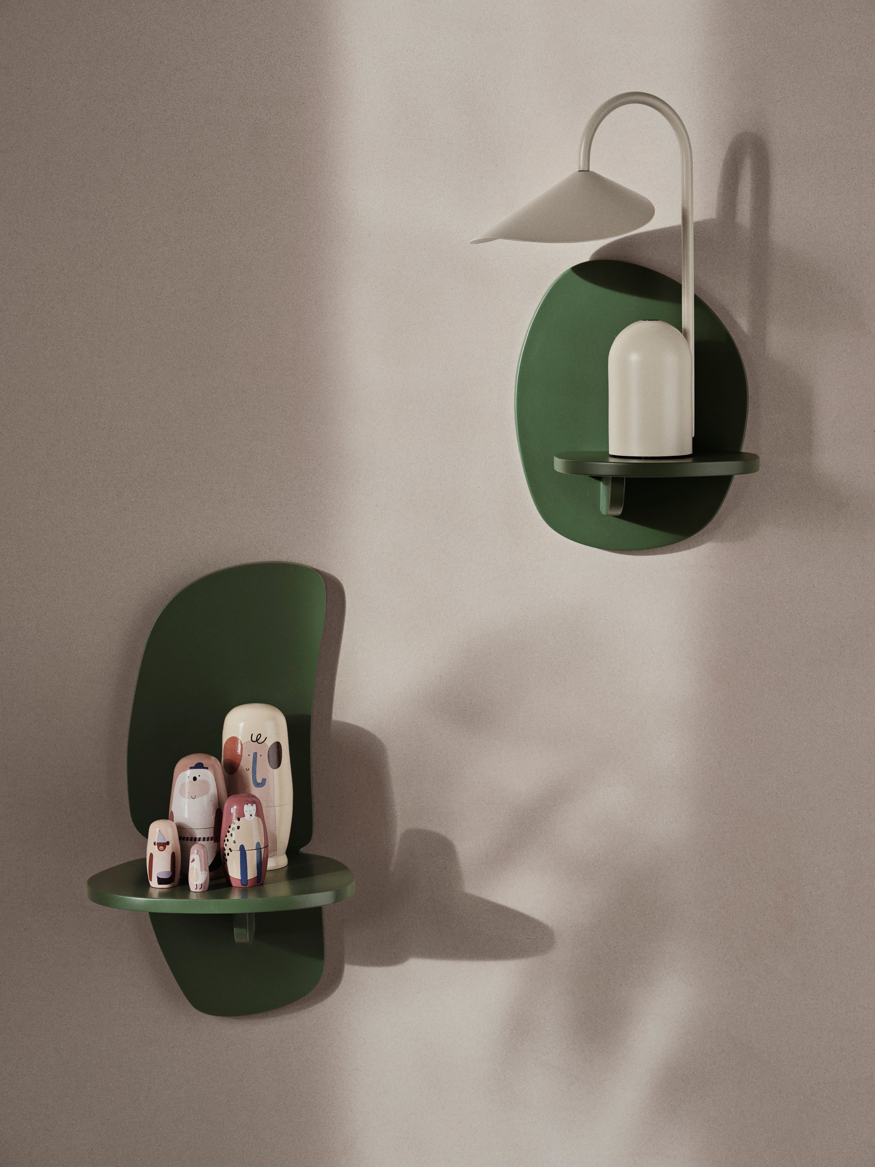 Hanging shelf PILU dark green