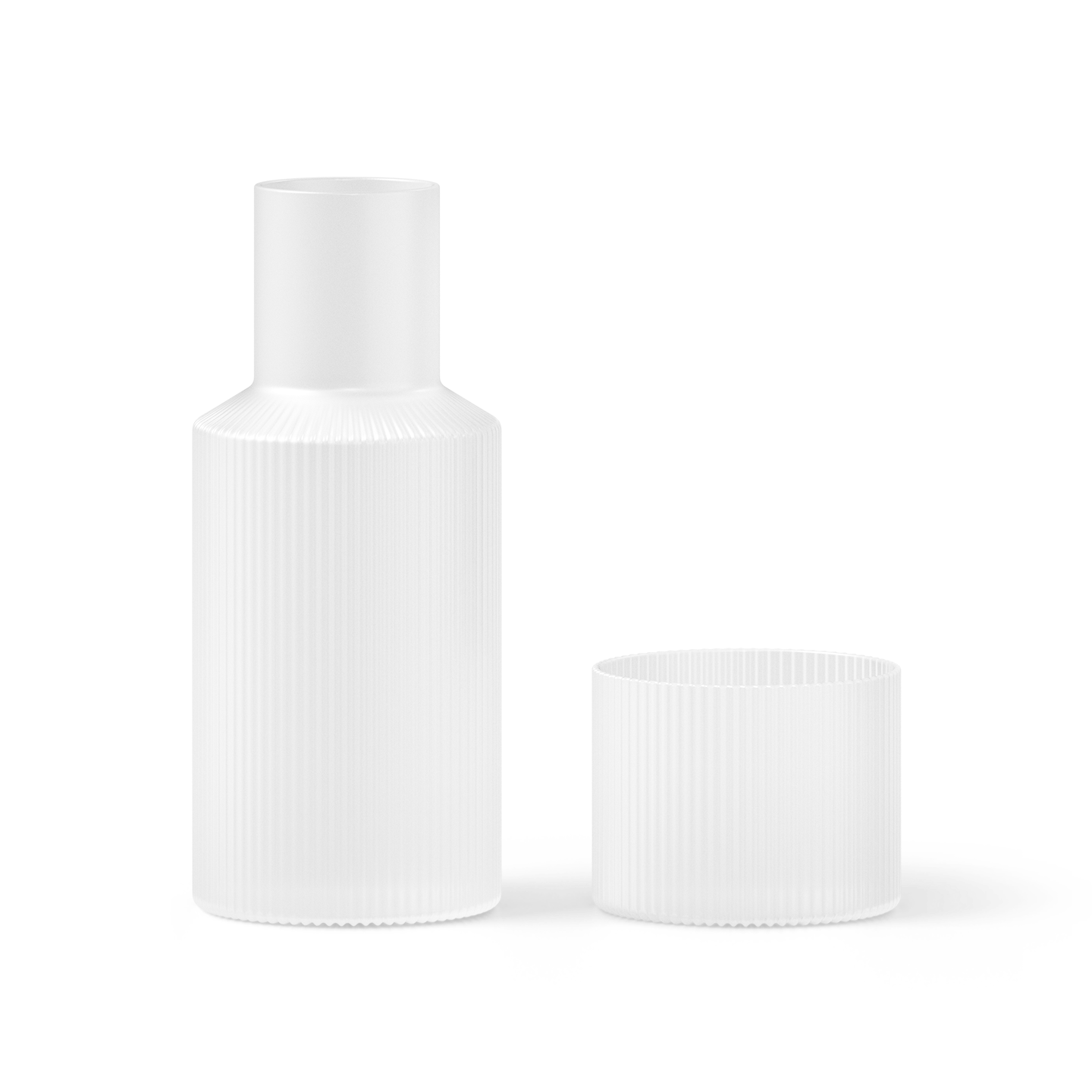 Súprava karafa a pohár RIPPLE biele sklo