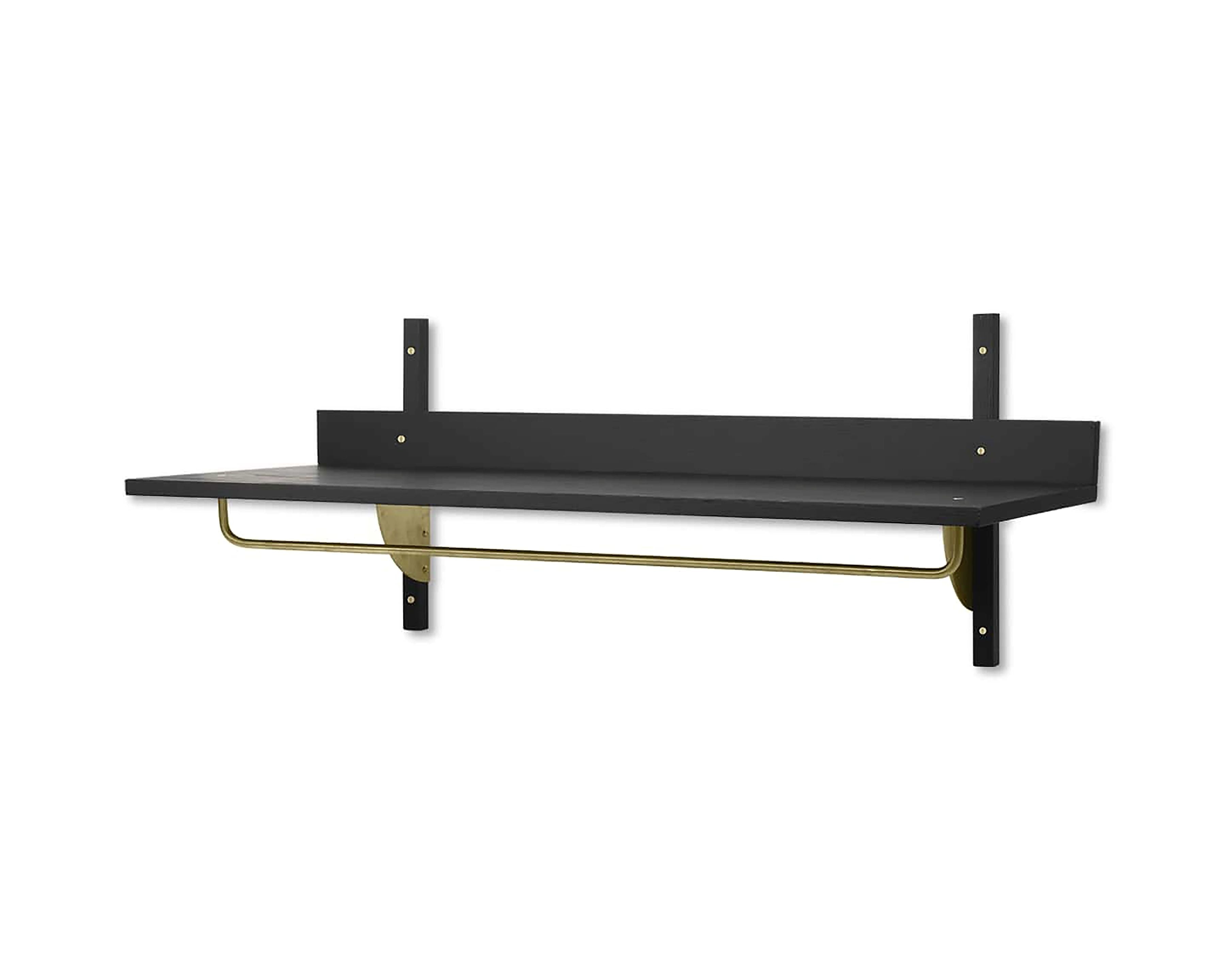 SECTOR RACK SHELF black ash veneer with brass finish