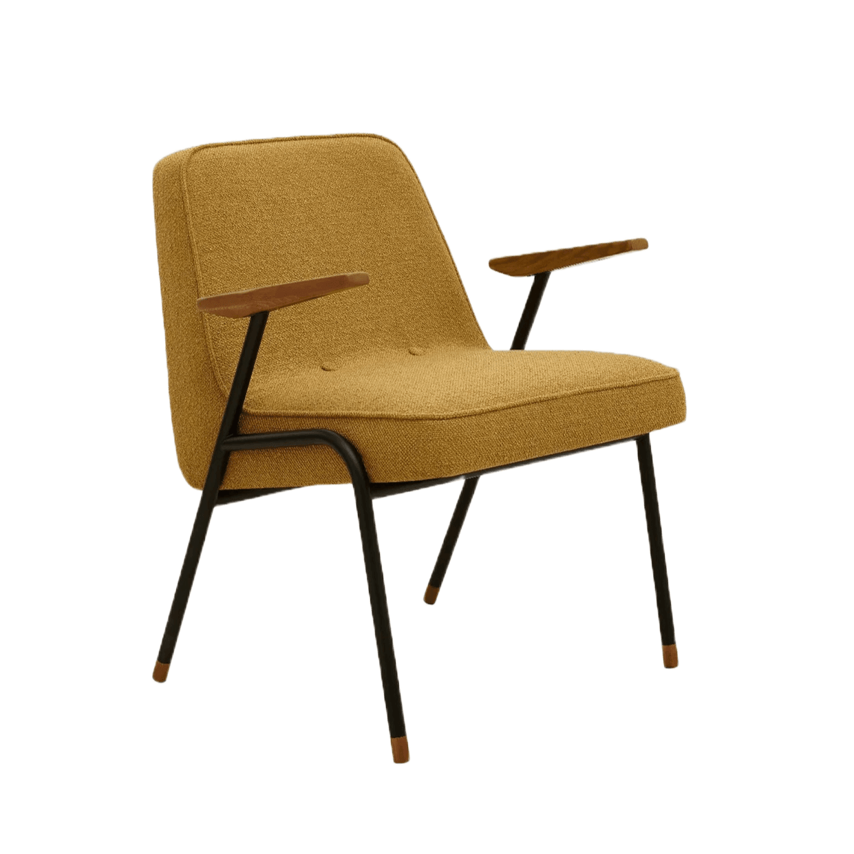 Fotel 366 METAL żółty w tkaninie Boucle Mustard 366 concept Eye on Design