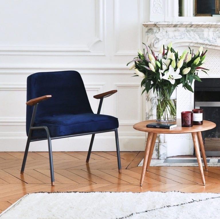 Fotel 366 METAL żółty w tkaninie Boucle Mustard 366 concept Eye on Design