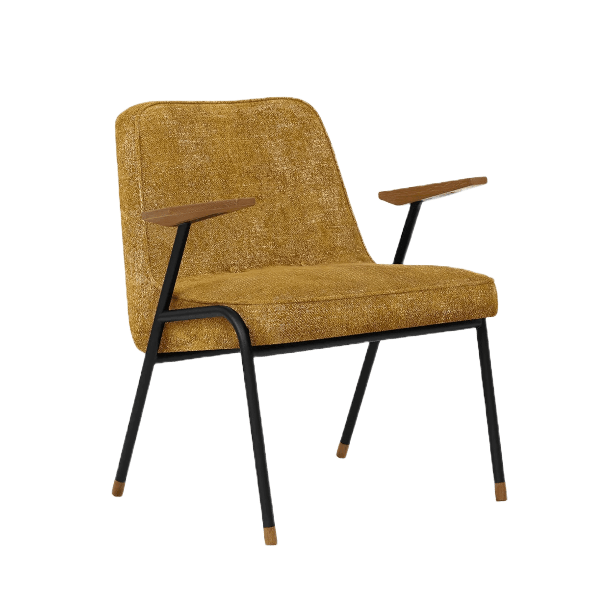 Fotel 366 METAL żółty w tkaninie Marble Mustard 366 concept Eye on Design