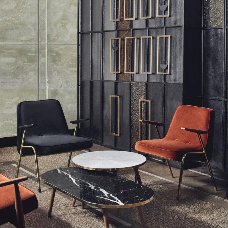 Fotel 366 METAL żółty w tkaninie Shine Velvet Mustard 366 concept Eye on Design