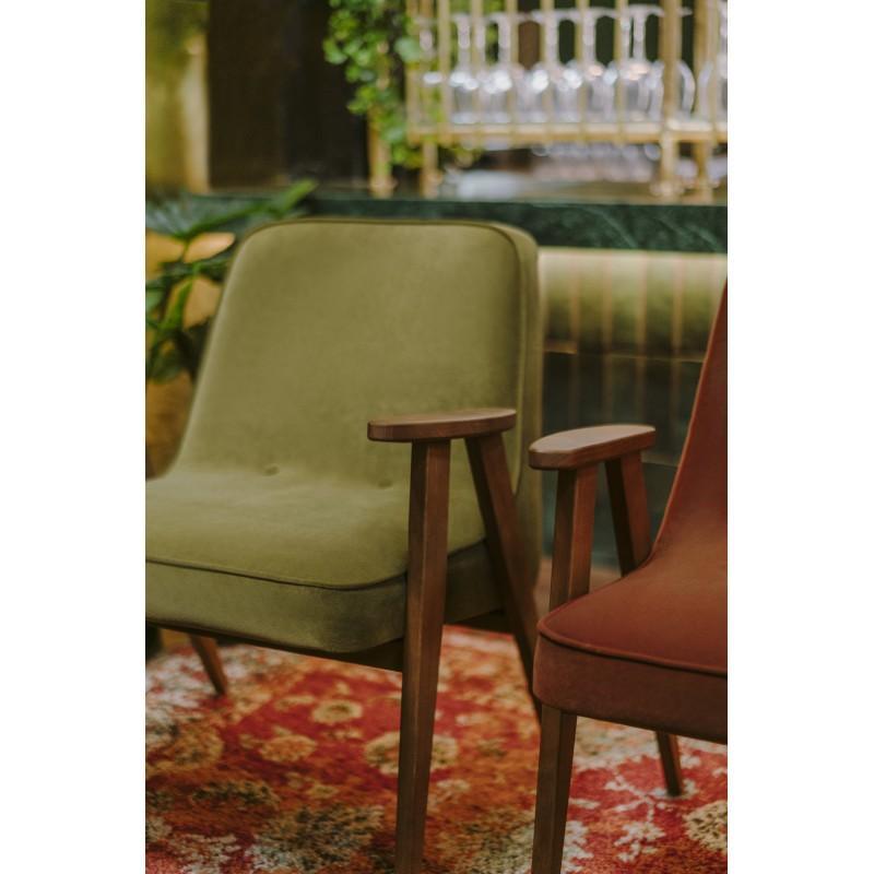 Fotel 366 zielony w tkaninie Velvet Bottle Green 366 concept Eye on Design