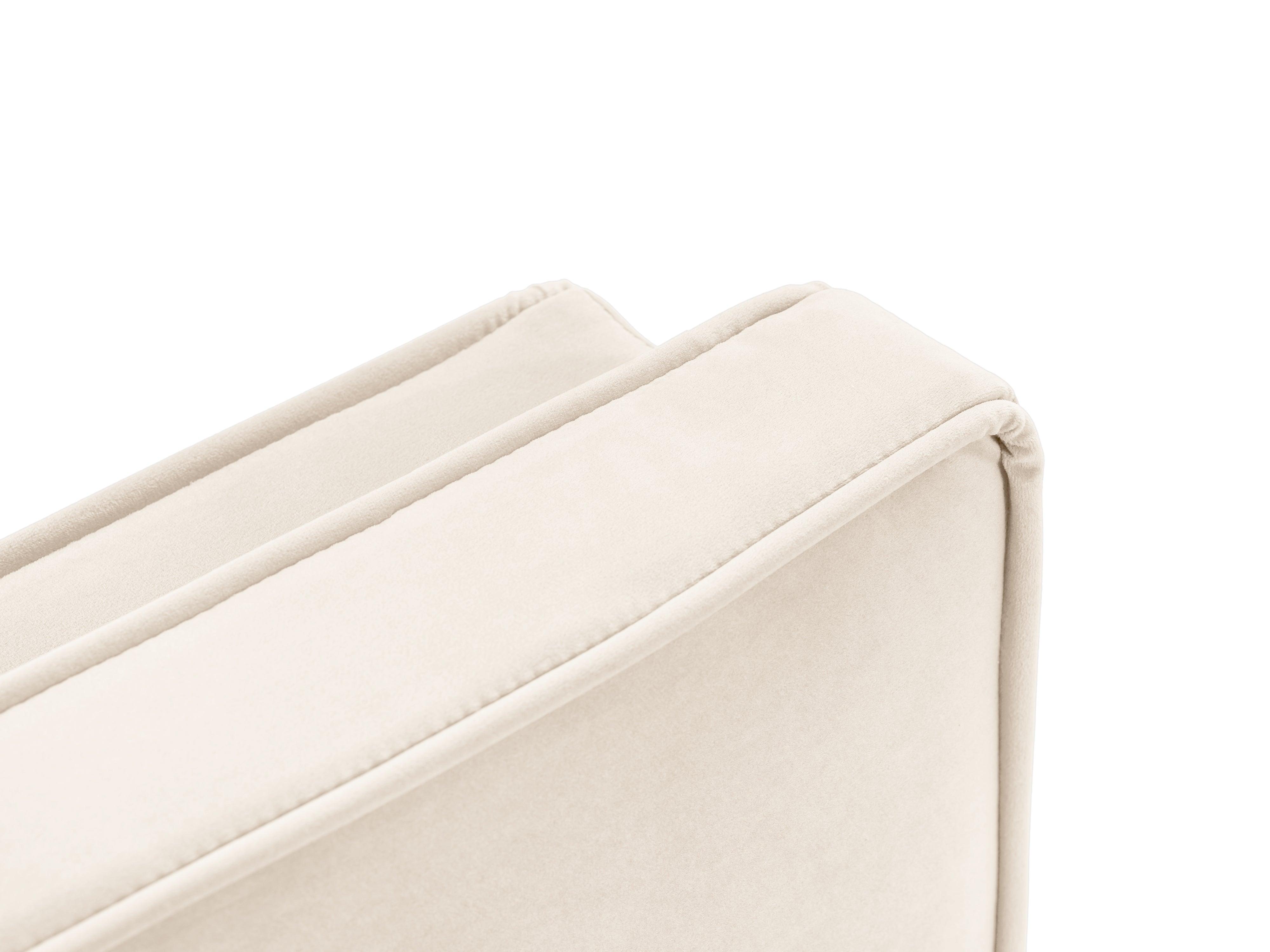 Fotel aksamitny LUIS beżowy z czarną podstawą Milo Casa Eye on Design