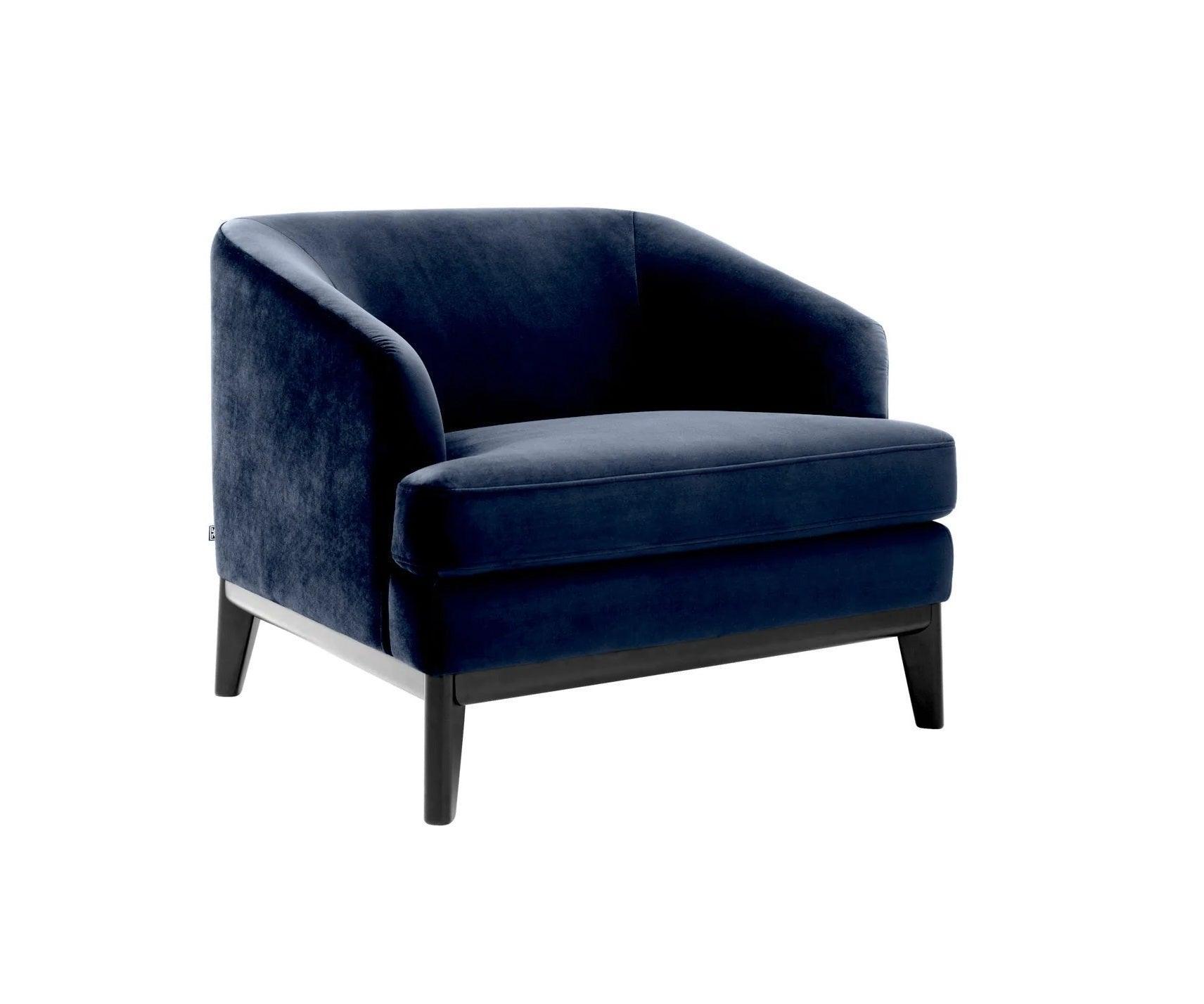 Fotel aksamitny MONTEREY granatowy Eichholtz Eye on Design