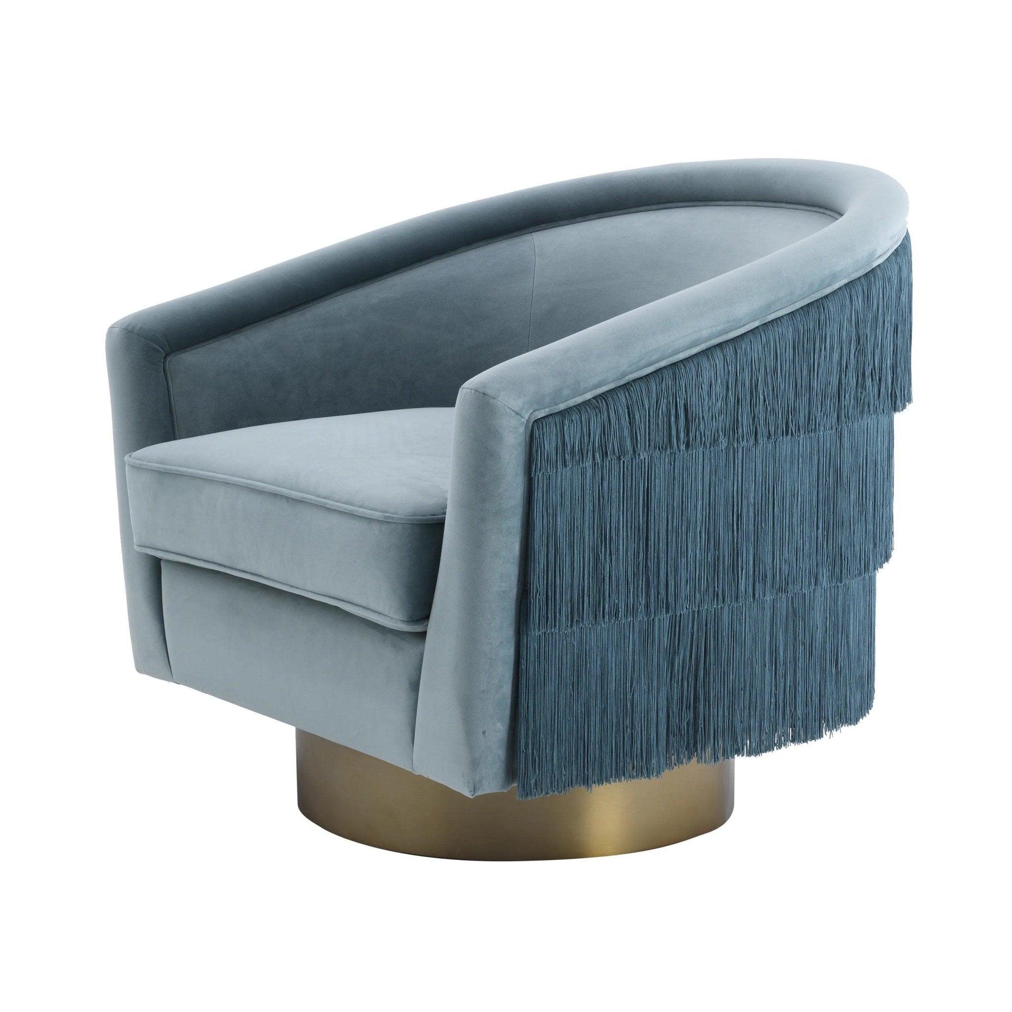 Fotel aksamitny obrotowy LE VANTE niebieski Eichholtz Eye on Design