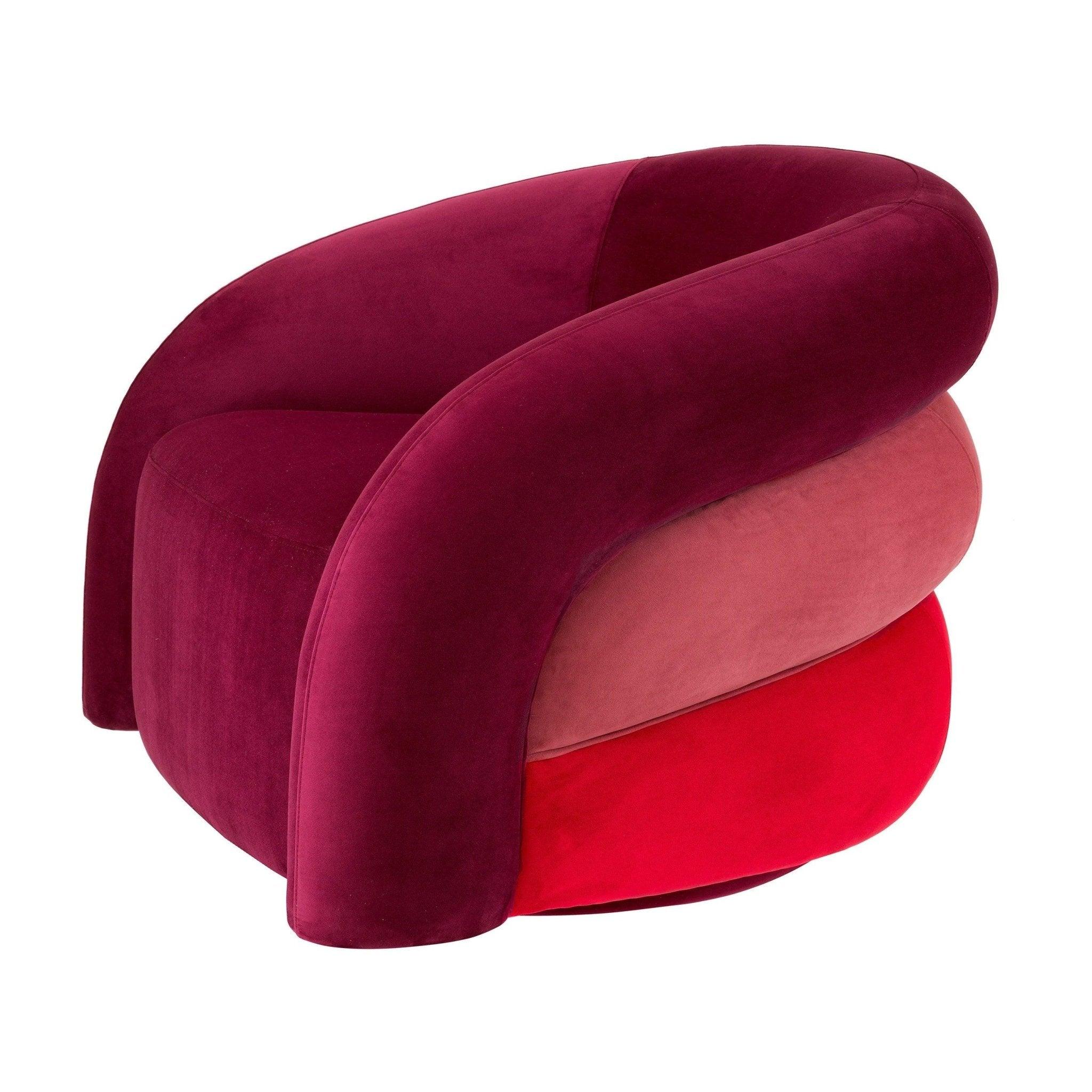 Fotel aksamitny obrotowy NOVELLE bordowy Eichholtz Eye on Design