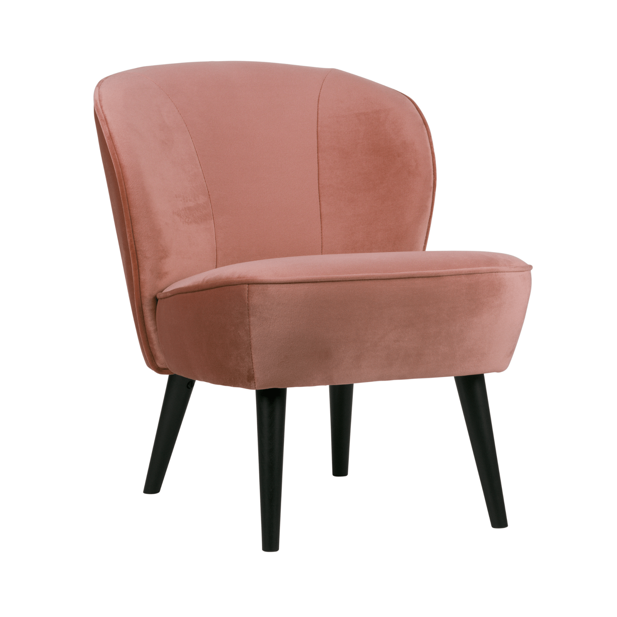 Fotel aksamitny SARA różowy Woood Eye on Design