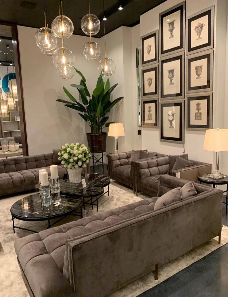 Fotel aksamitny SIENNA szary Eichholtz Eye on Design