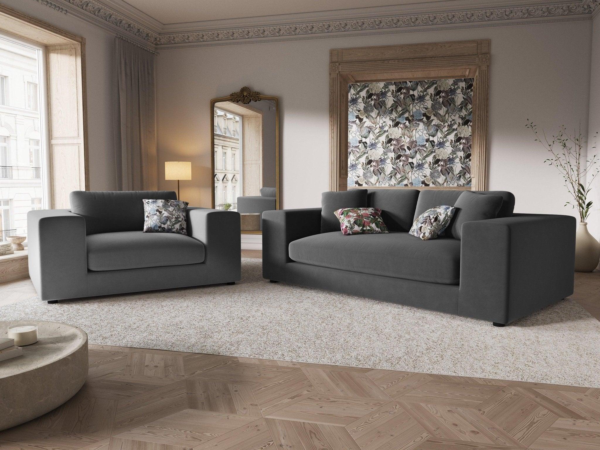 Fotel aksamitny TENDANCE szary CXL by Christian Lacroix Eye on Design