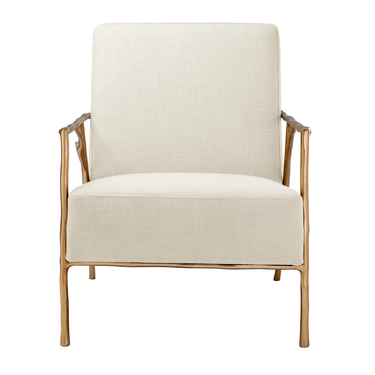 Fotel ANTICO biały ze złotą podstawą Eichholtz Eye on Design