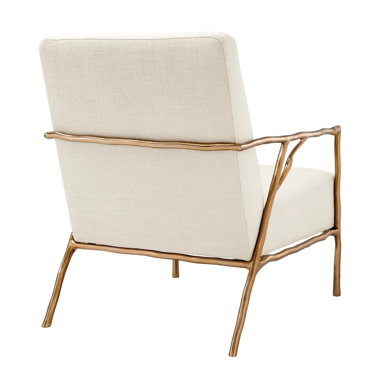 Fotel ANTICO biały ze złotą podstawą Eichholtz Eye on Design