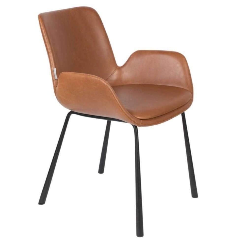Fotel BRIT ekoskóra brązowy Zuiver Eye on Design
