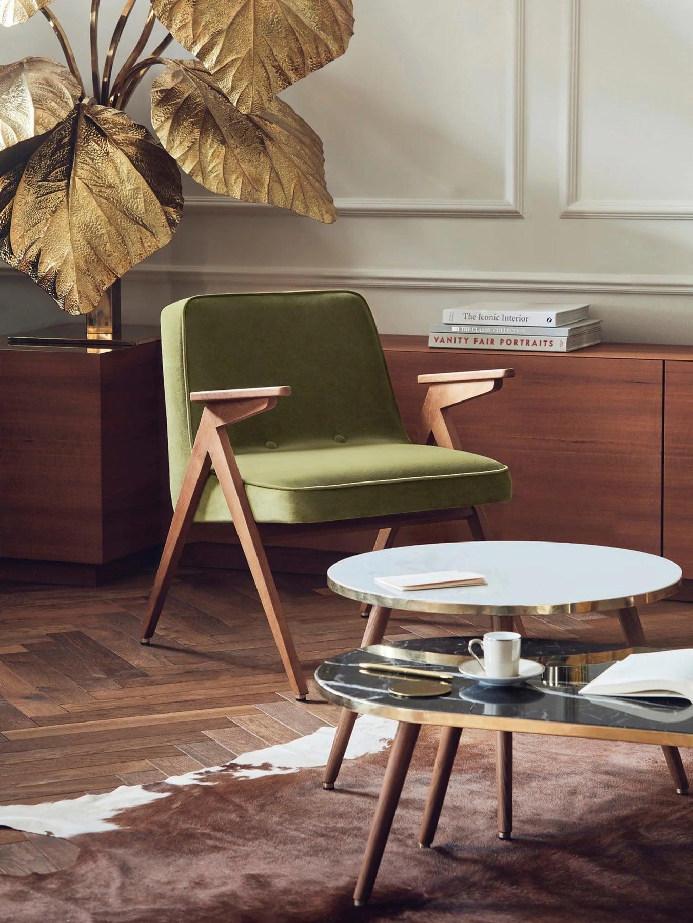 Fotel BUNNY czerwony w tkaninie Velvet Sierra 366 concept Eye on Design