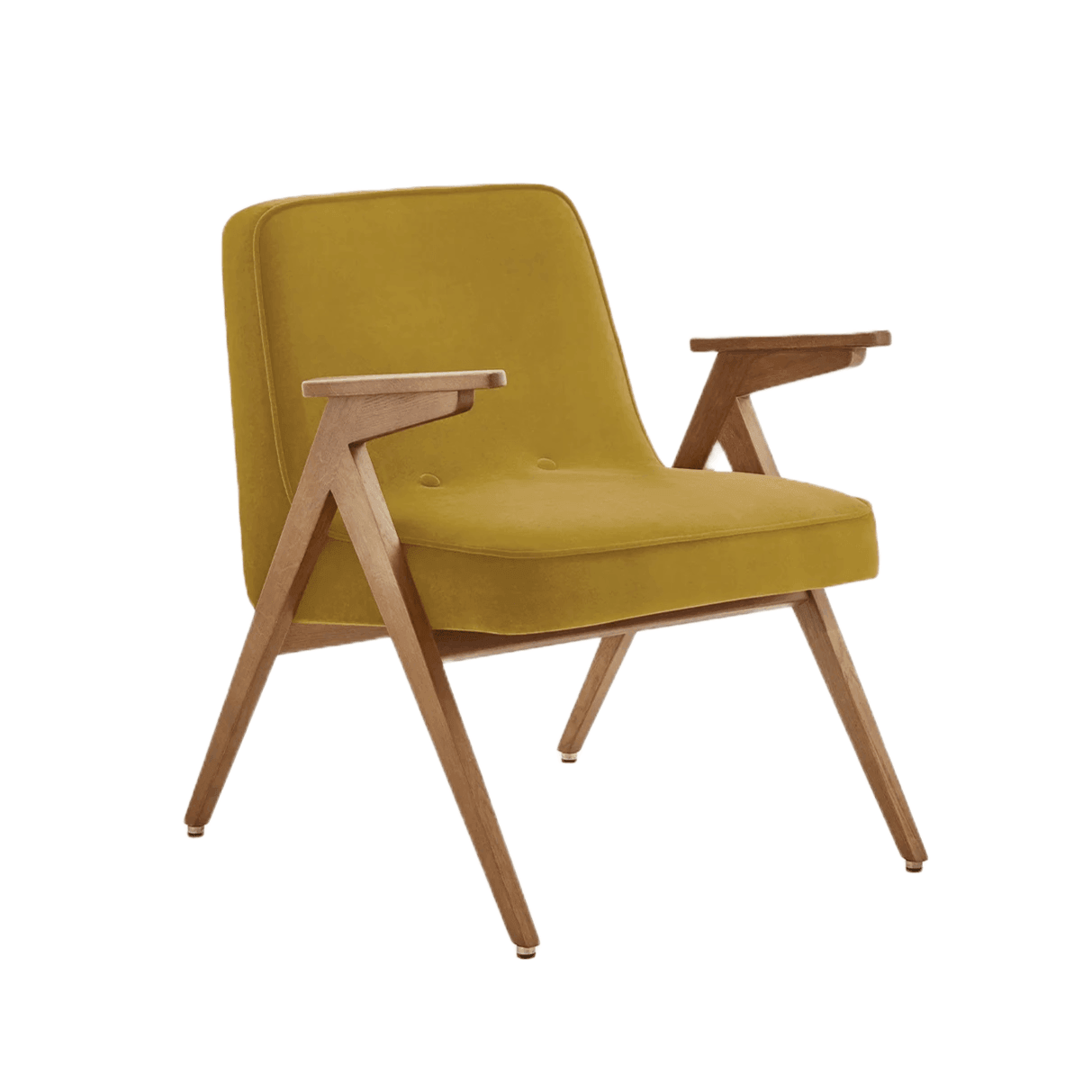 Fotel BUNNY żółty w tkaninie Shine Velvet Mustard 366 concept Eye on Design