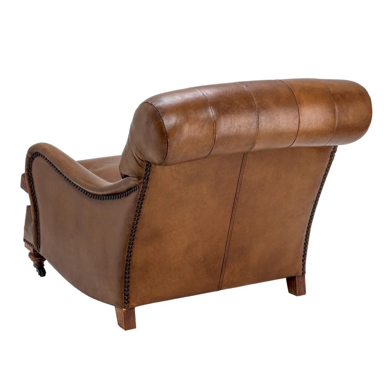 Fotel CALEDONIAN brązowa skóra Eichholtz Eye on Design