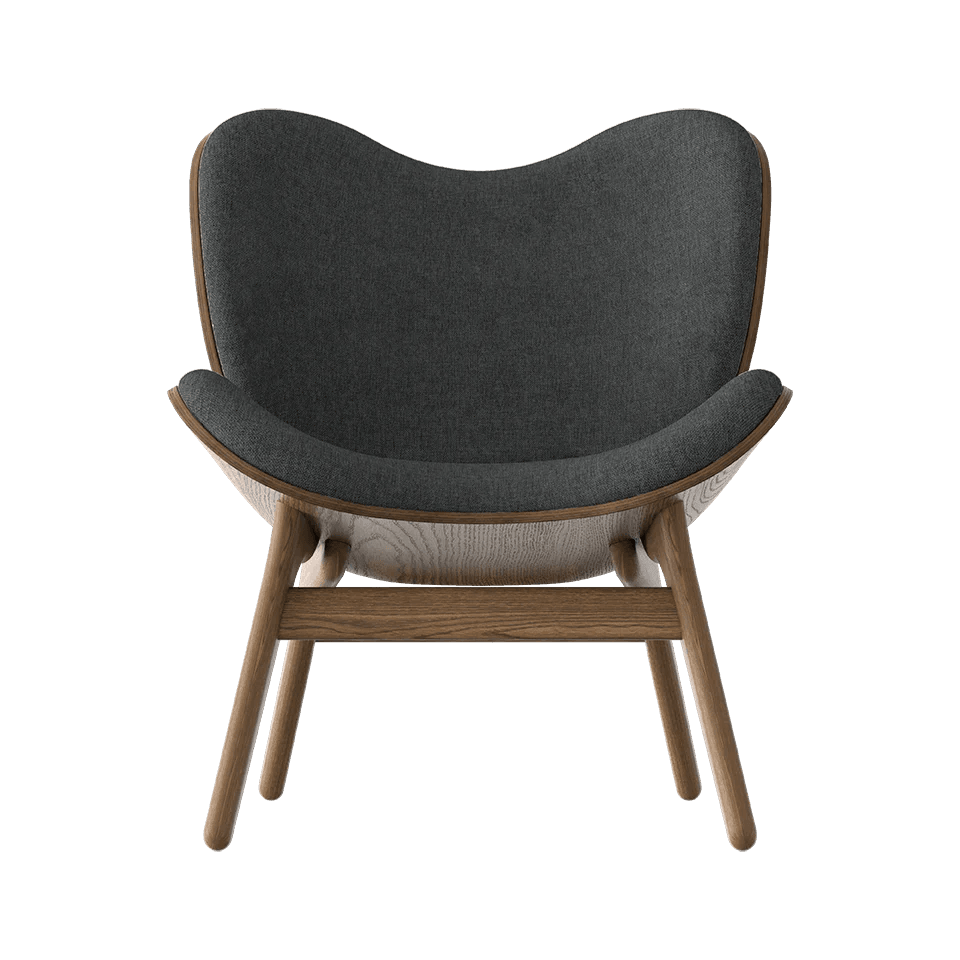 Fotel CONVERSATION PIECE antracytowy z ciemno dębową podstawą UMAGE Eye on Design