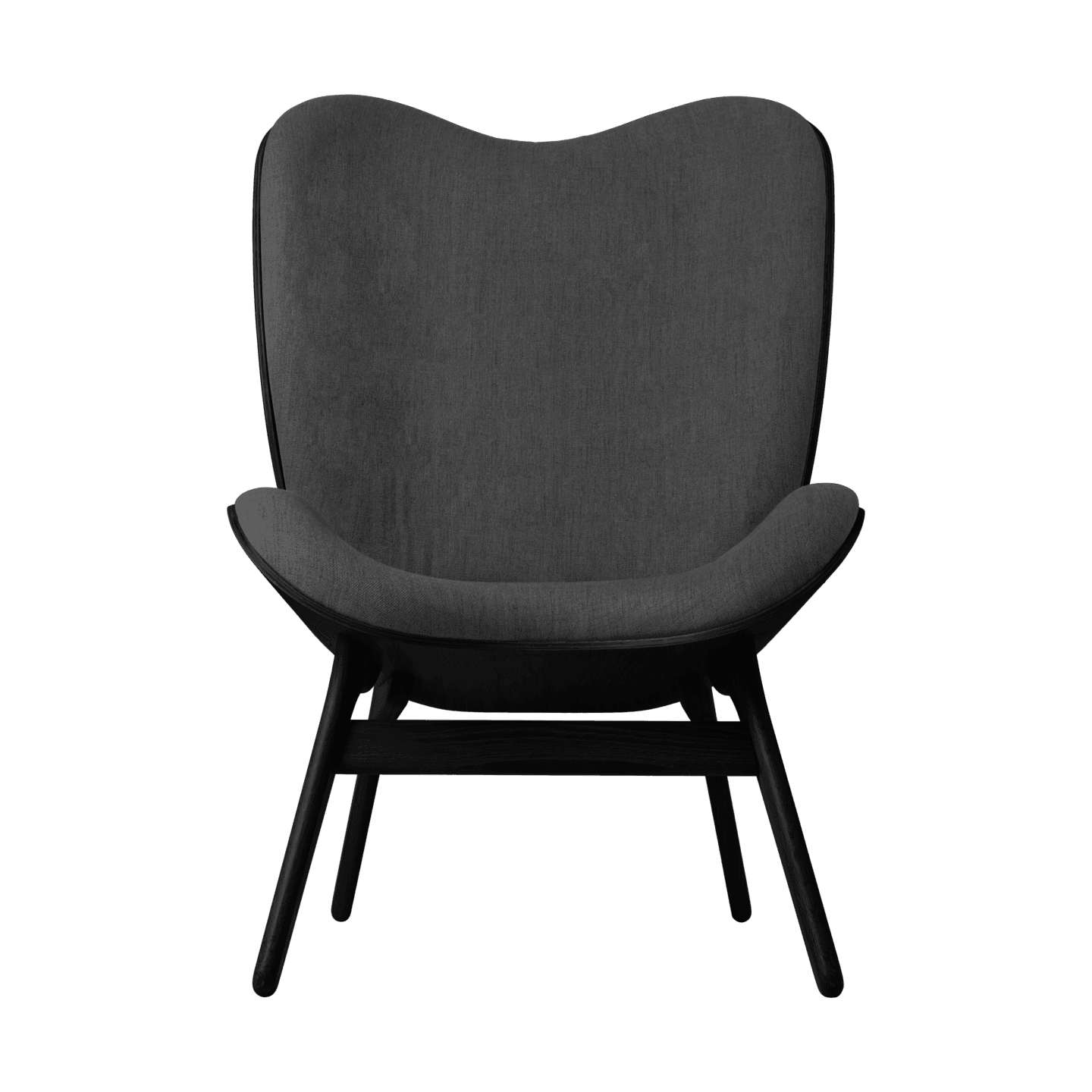 Fotel CONVERSATION PIECE TALL antracytowy z czarną podstawą UMAGE Eye on Design