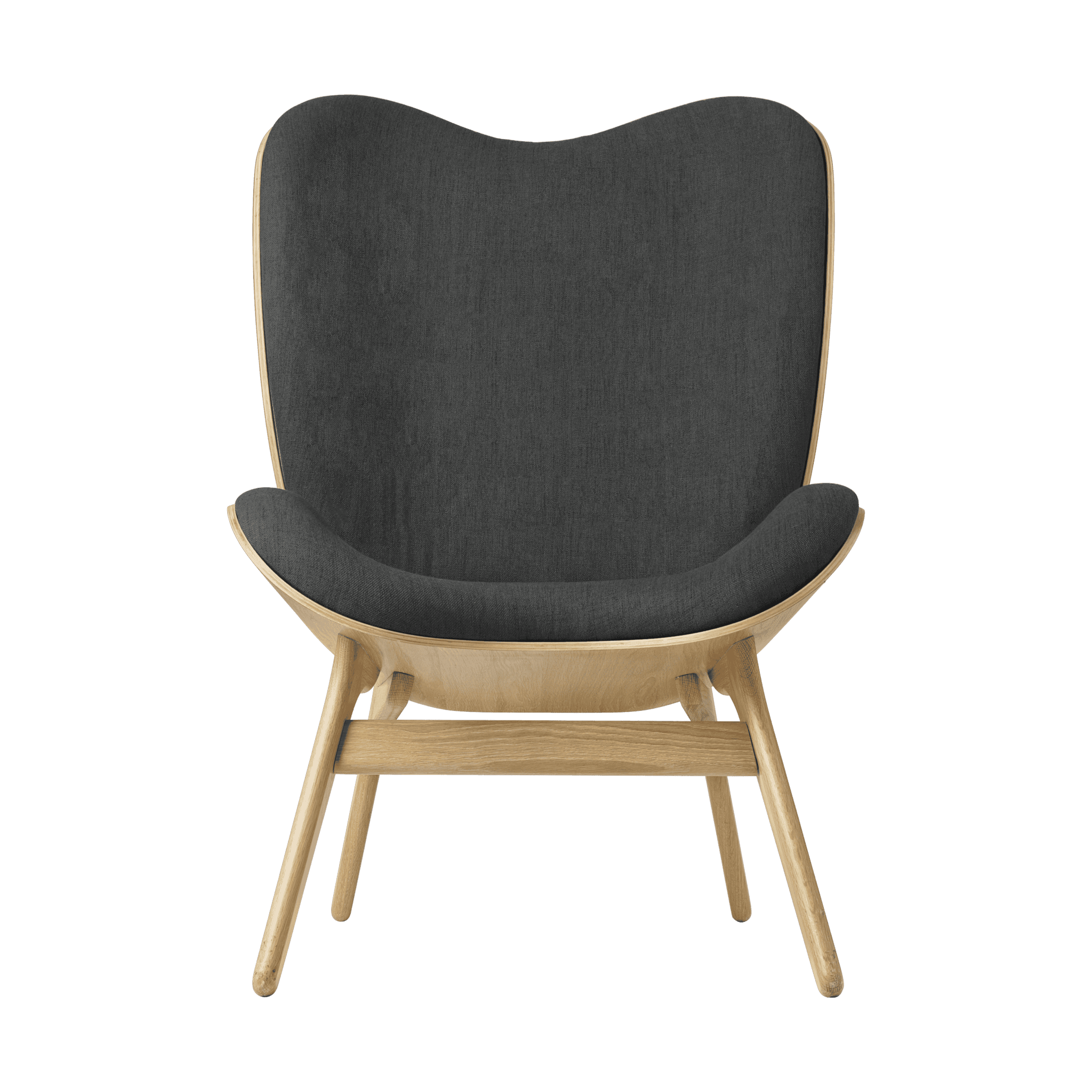 Fotel CONVERSATION PIECE TALL antracytowy z dębową podstawą UMAGE Eye on Design