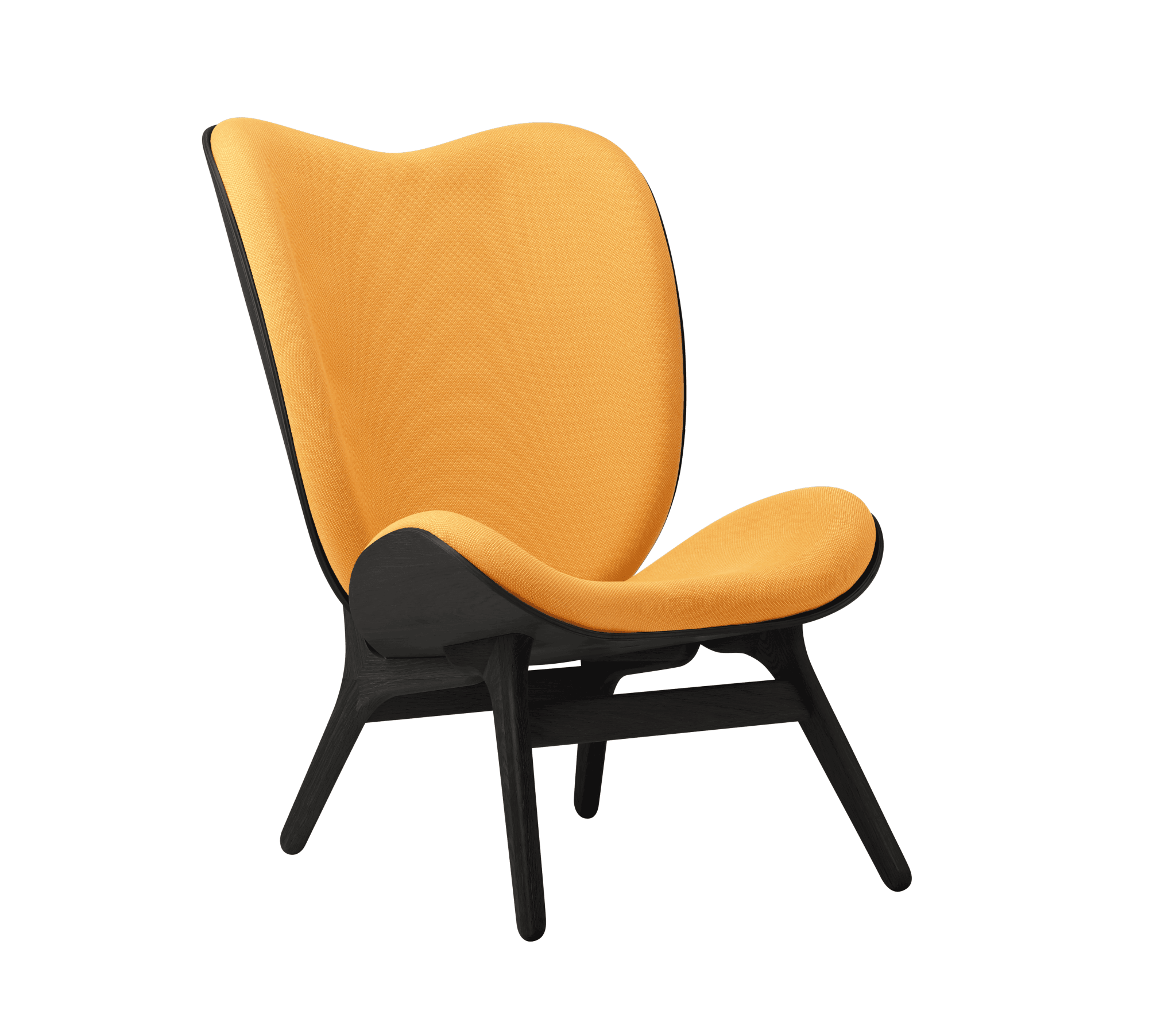 Fotel CONVERSATION PIECE TALL bursztynowy z czarną podstawą UMAGE Eye on Design