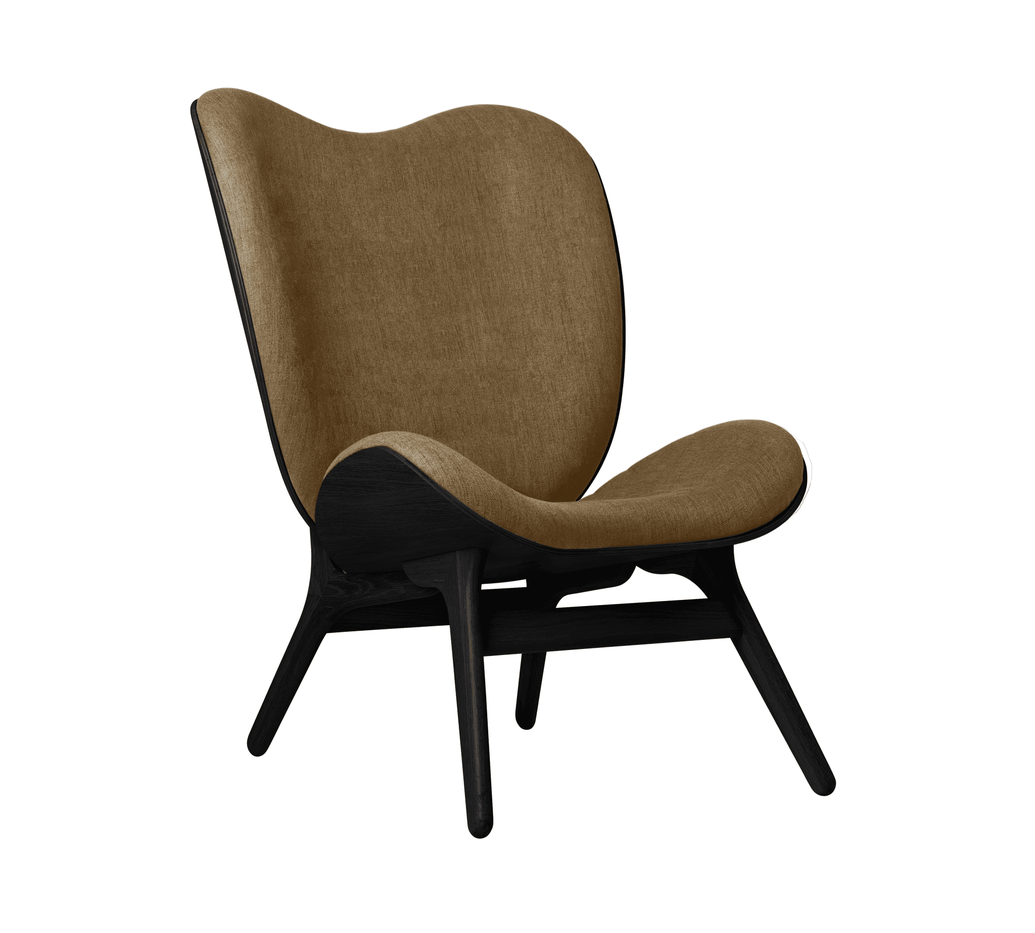 Fotel CONVERSATION PIECE TALL karmelowy z czarną podstawą UMAGE Eye on Design