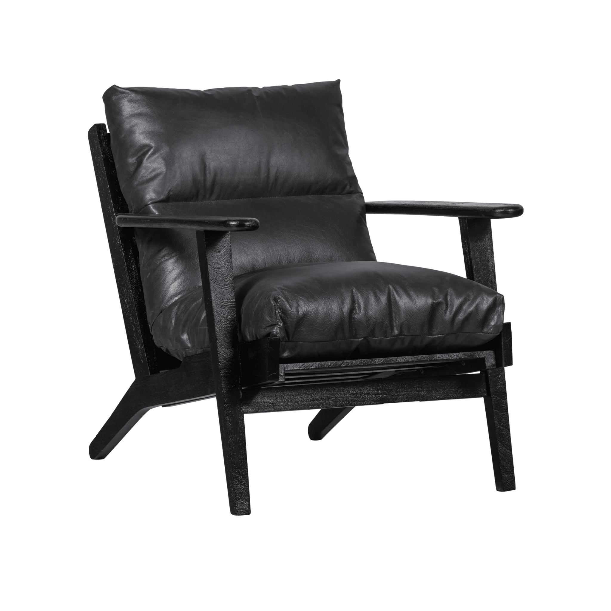 Fotel drewniany HOUSTON czarna skóra Be Pure Eye on Design