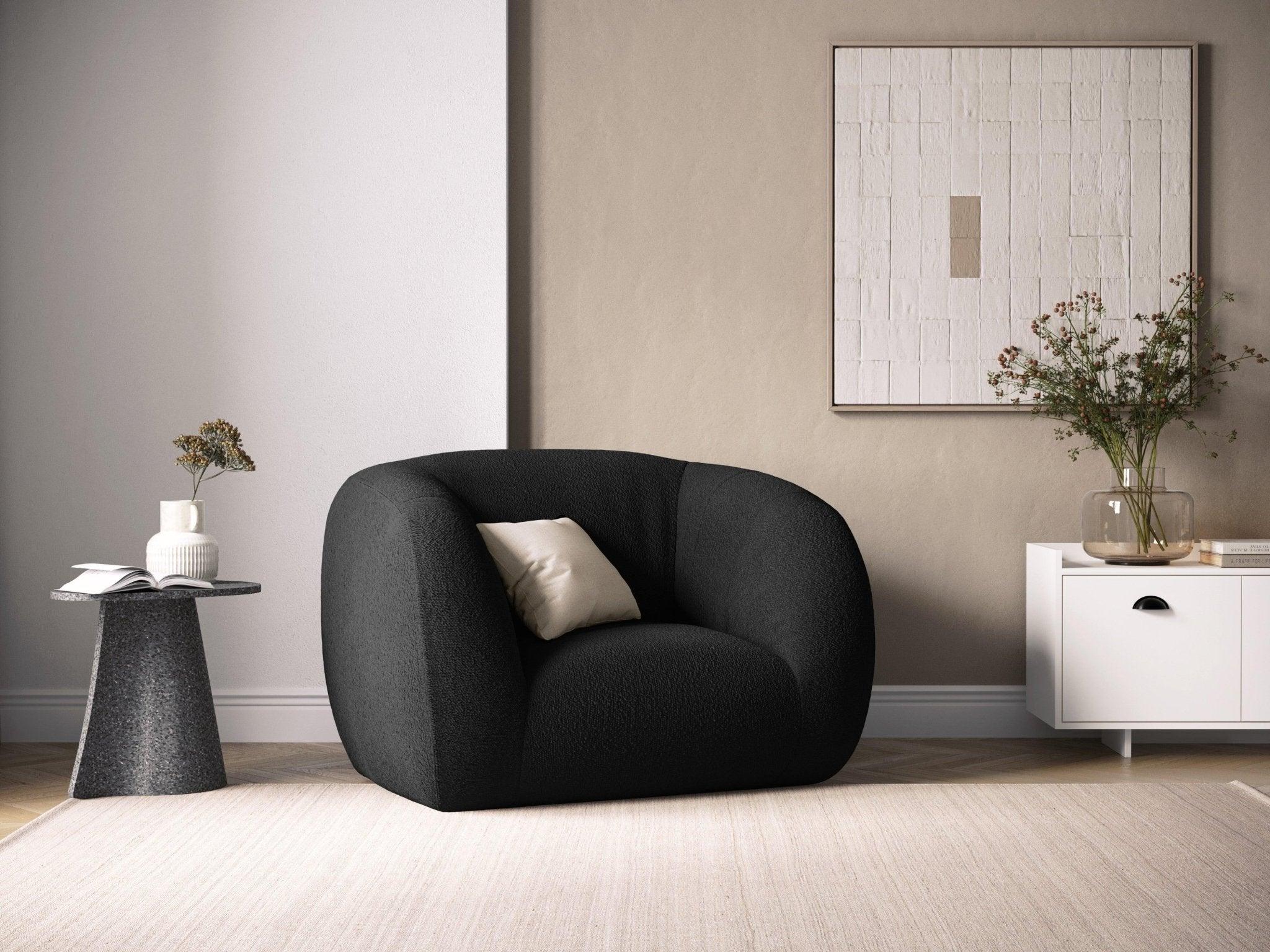 Fotel ESSEN czarny boucle Cosmopolitan Design Eye on Design